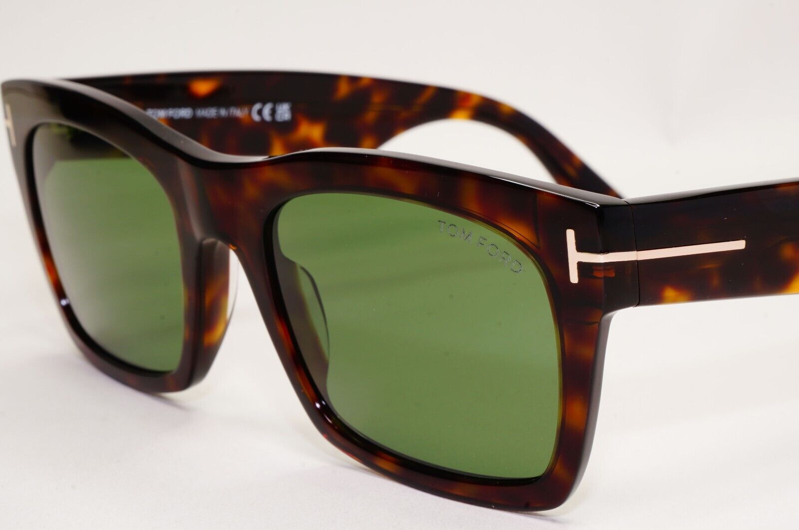 Tom Ford Sunglasses Nico-02 Brown Dark Tortoise Green Square FT1062 TF 1062 52N
