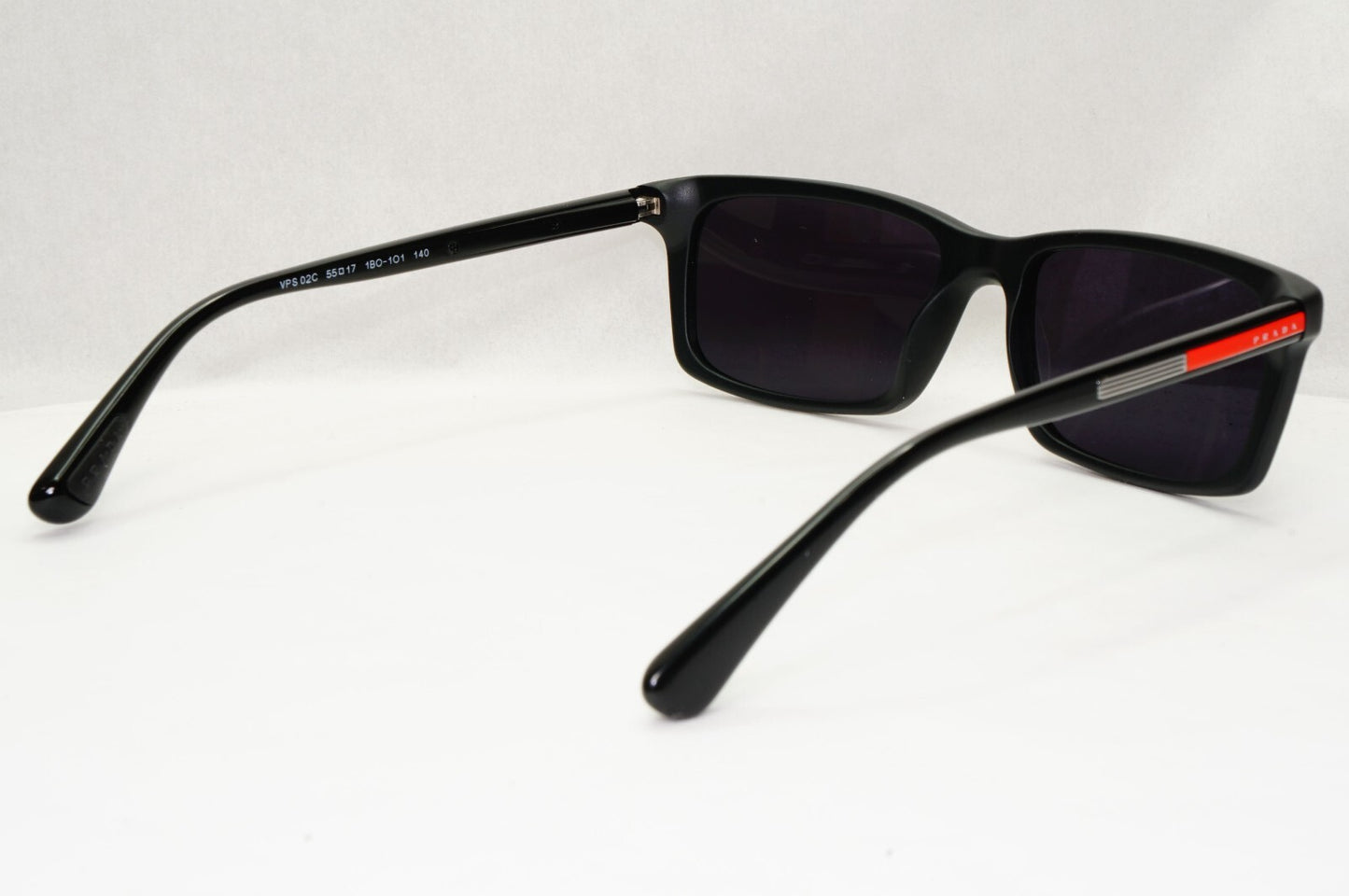 Prada Sunglasses Plack Rectangle Square Slim PS02CV VPS 02C 1BO-1O1 55mm [a]