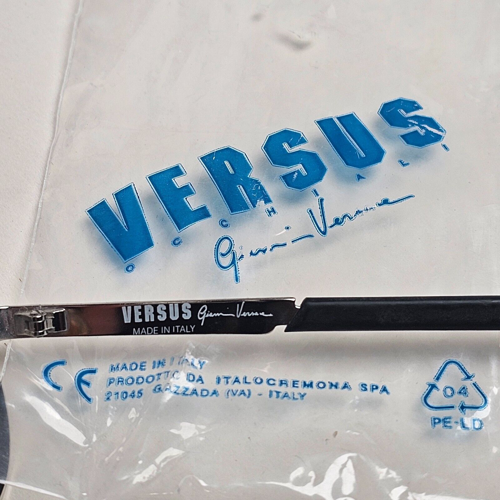 Versus Sunglasses 1996 by Gianni Versace Vintage Silver Black MOD F17 COL 12M