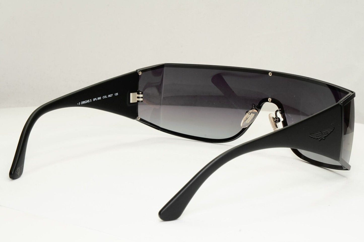 Police Black Shield Sunglasses Gradient Smoke Visor SPL 892 Origins 5 COL 0627 A