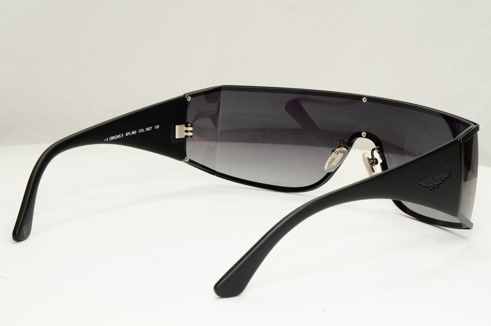 Police Black Shield Sunglasses Gradient Smoke Visor SPL 892 Origins 5 COL 0627 A