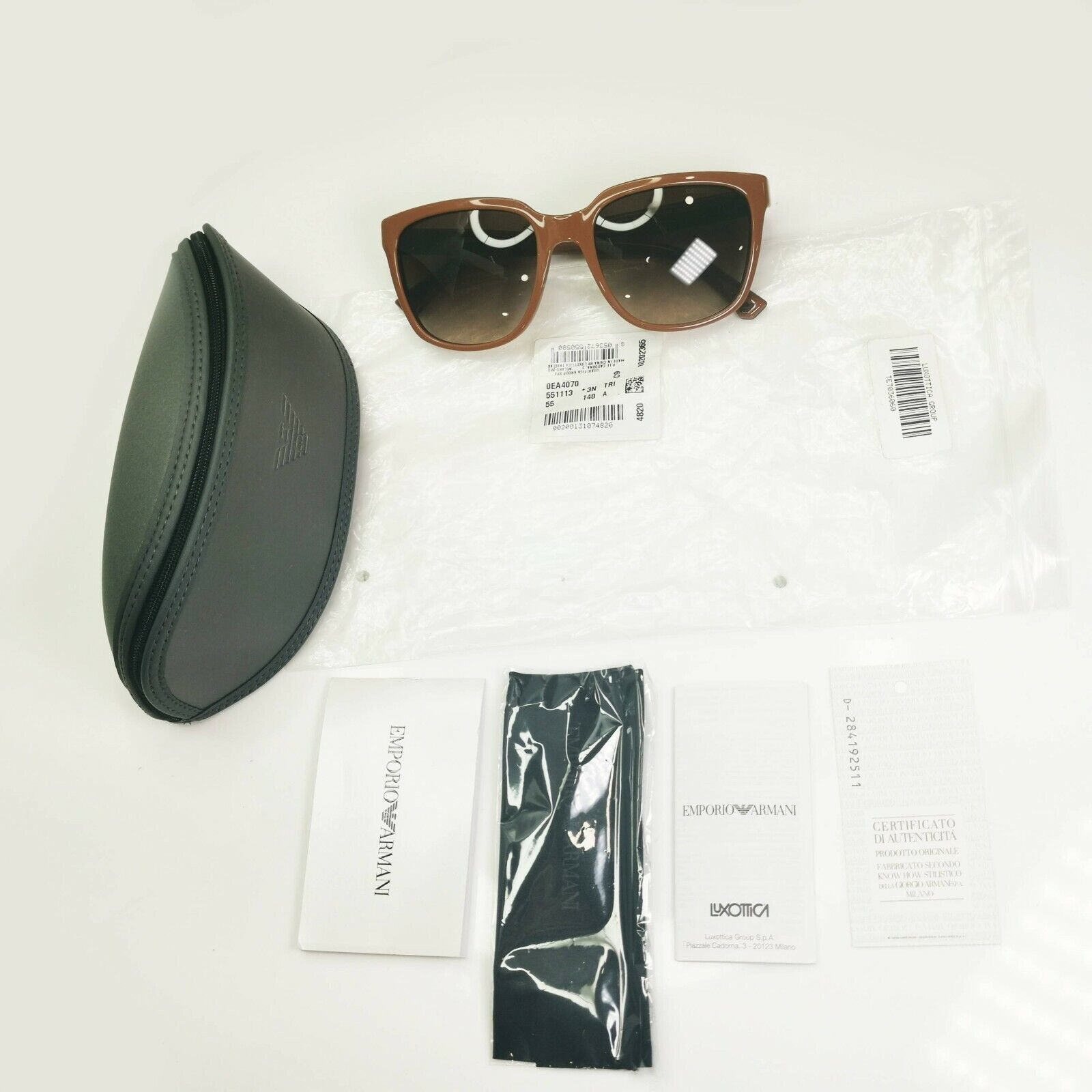 Emporio Armani Brown Square Gradient Fade Womens Sunglasses EA 4070 5511/13 