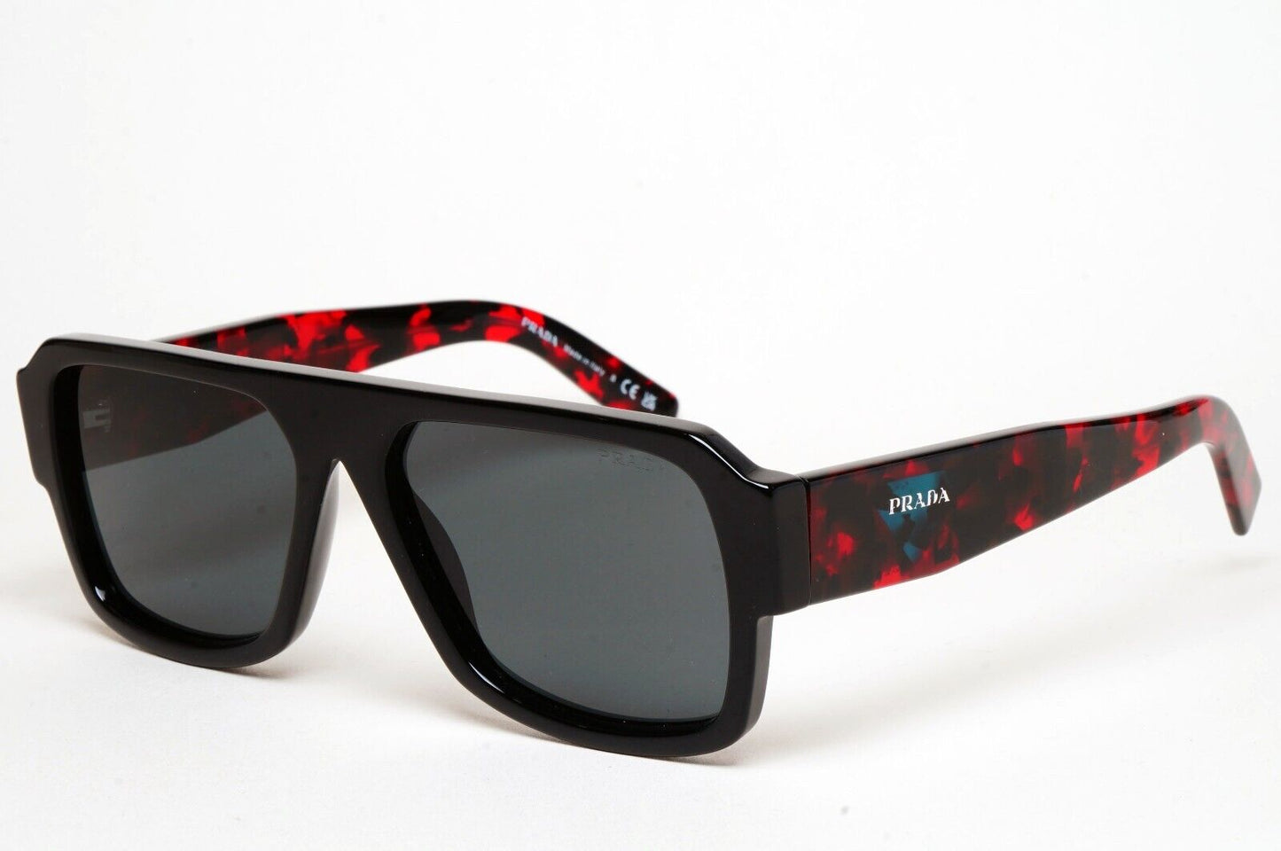 Prada Sunglasses Symbole Triangle Black Red Gred PR22YS SPR 22Y 1AB-5S0 060125