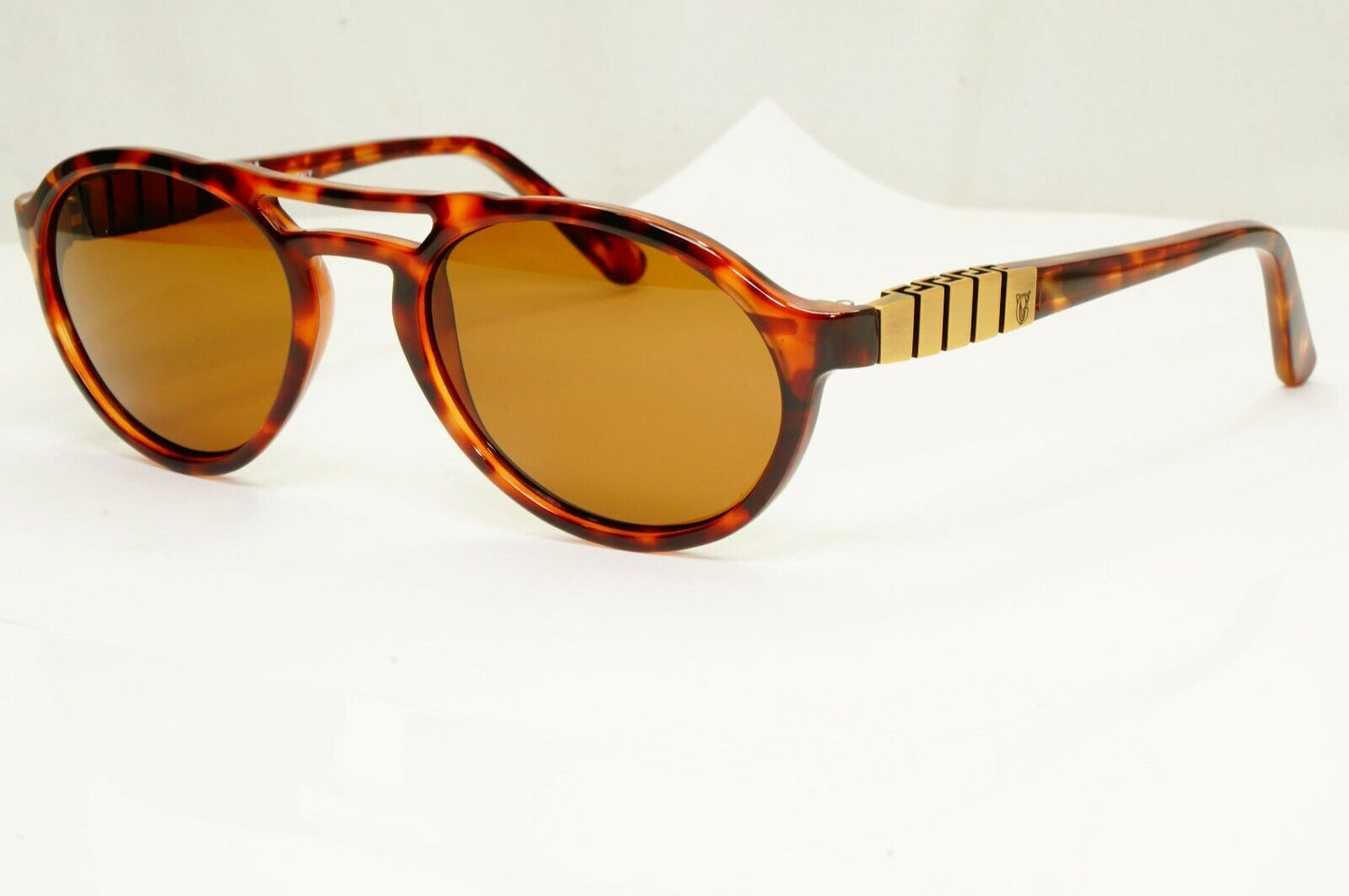 Gianni Versace 1996 Mens Vintage Brown Gold Sunglasses Meander MOD 535 COL 806