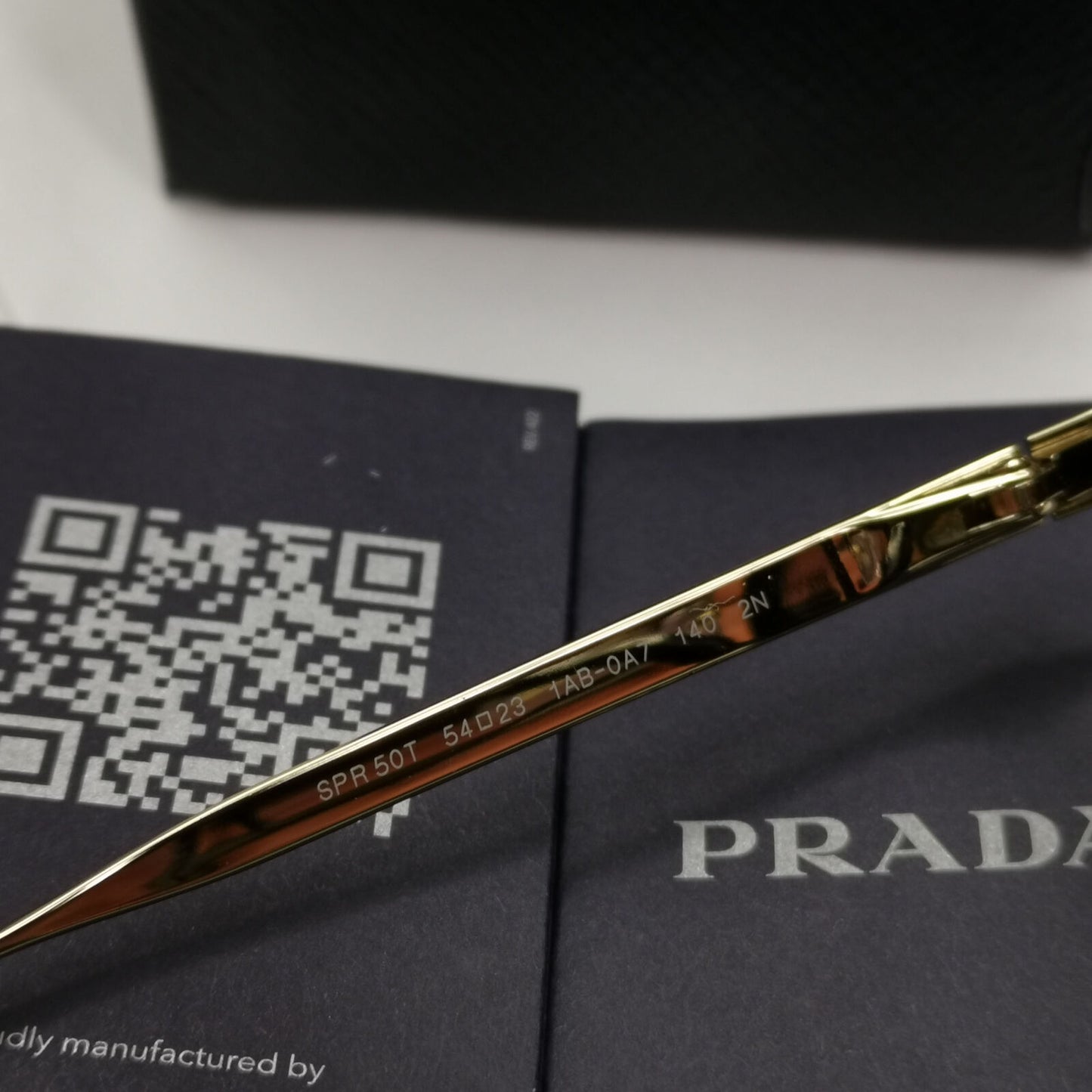 Prada Sunglasses Round Black Gold Grey Gradient PR50TS SPR 50T 1AB-0A7 54mm