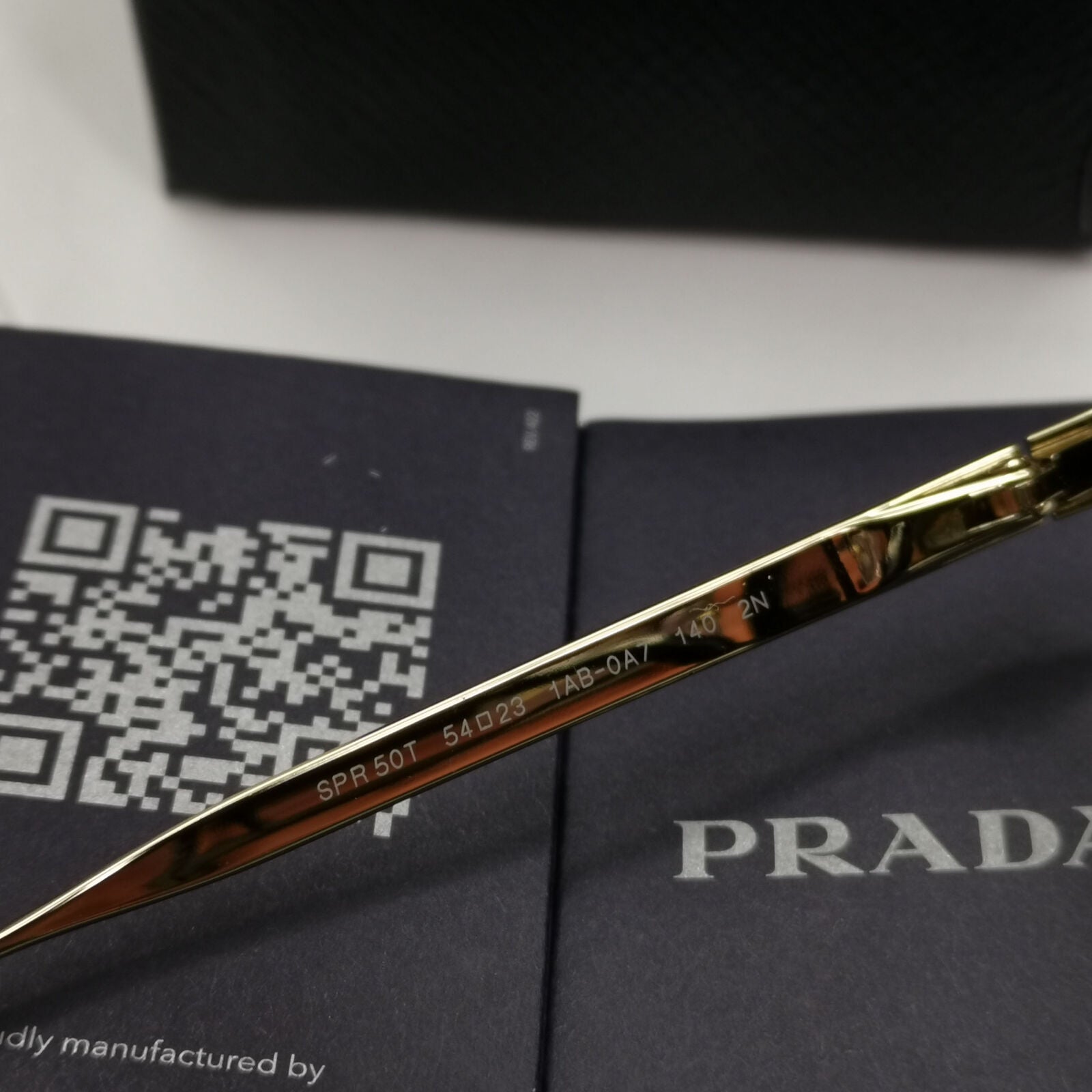 Prada Sunglasses Round Black Gold Grey Gradient PR50TS SPR 50T 1AB-0A7 54mm