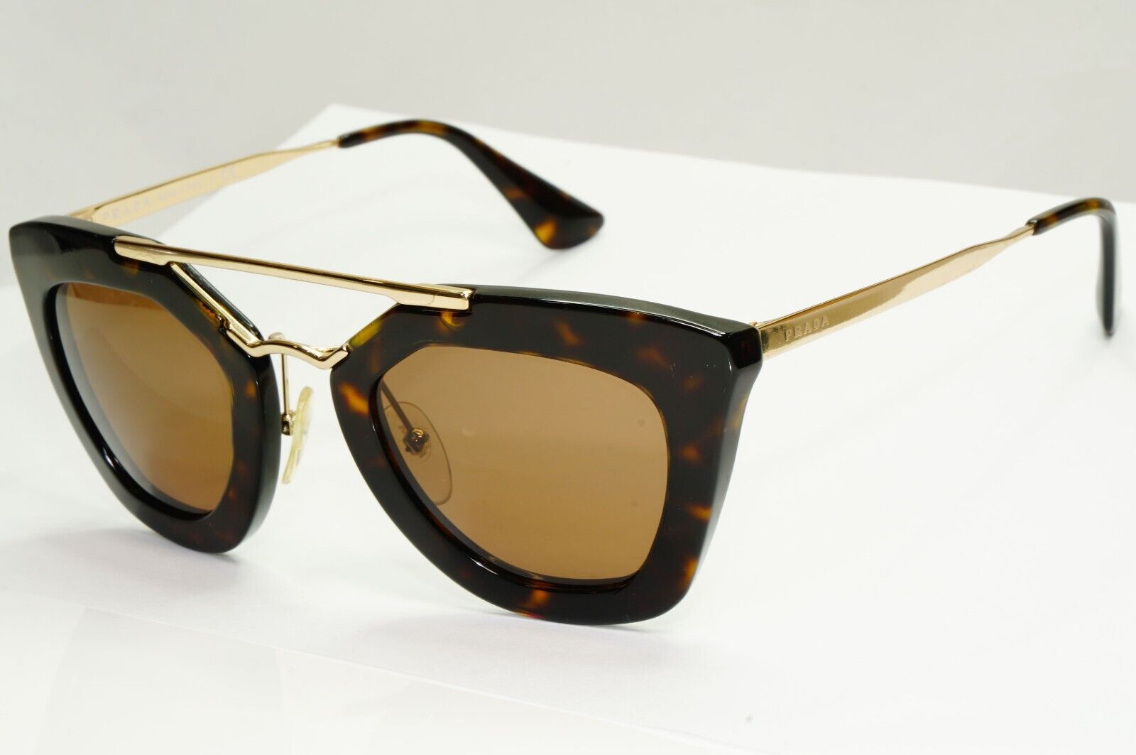 Prada Sunglasses Cinema Gold Brown Tortoise Square PR09QS SPR 09Q 2AU-6S1 170125