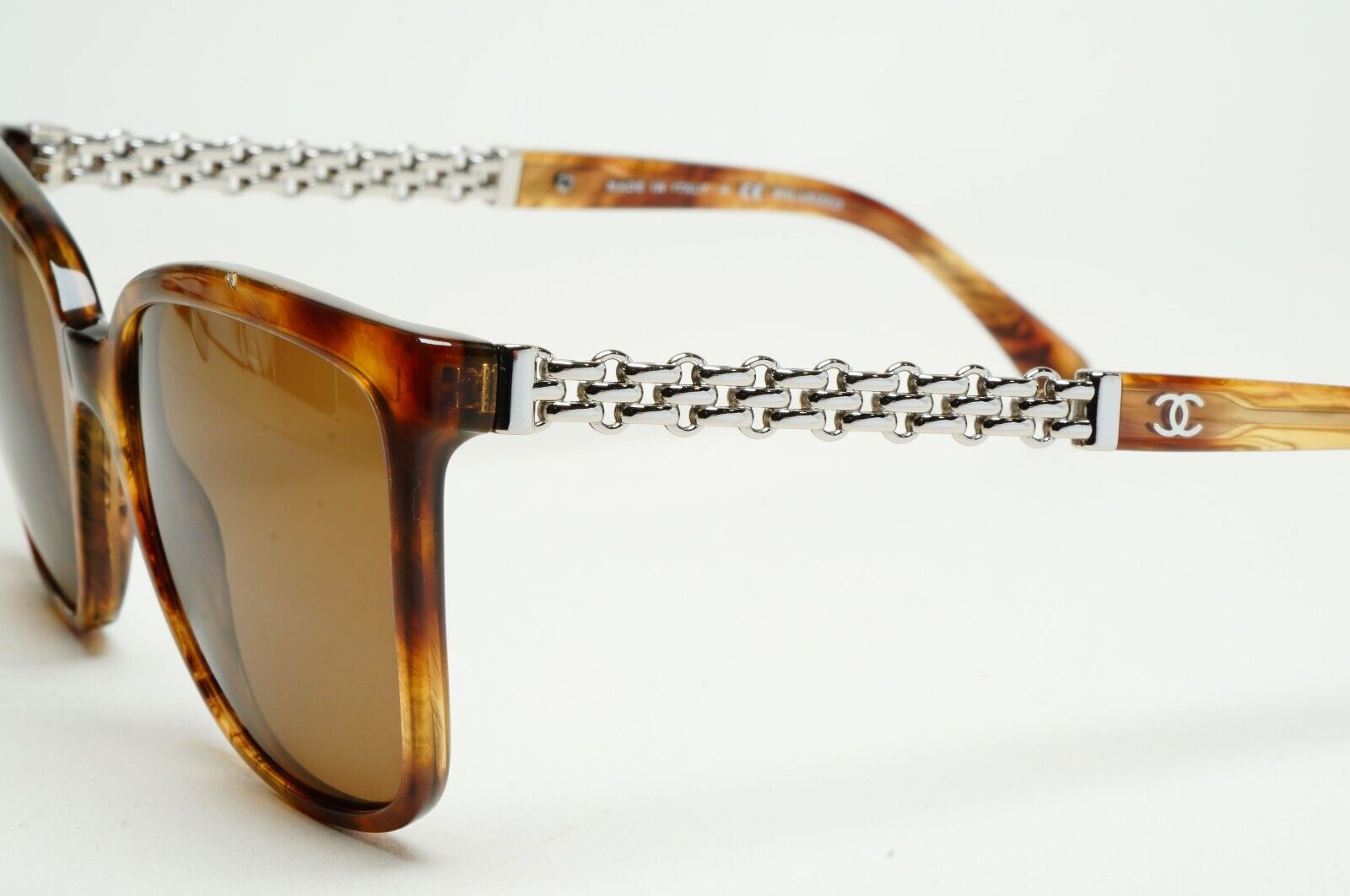 Chanel Sunglasses Chain Brown Tortoise Silver Square 5325 c.1525 54mm 261124