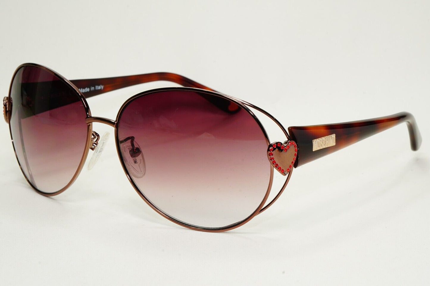Moschino Sunglasses 2005 Vintage Brown Bronze Oval Heart MO579 02 101124