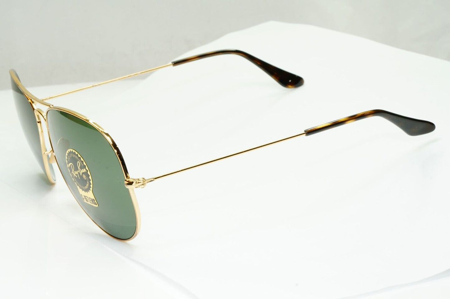 Ray-Ban Sunglasses Aviator Gold Arista Green G15 Large Metal RB 3025 181 62mm