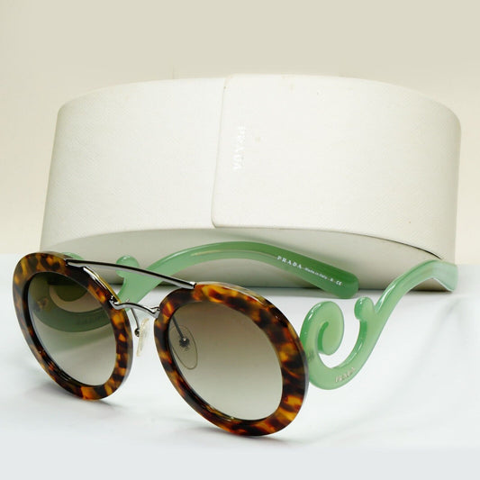 Prada Sunglasses Baroque Swirl Brown Green Round PR13SS SPR 13S UEZ-4K1 281024
