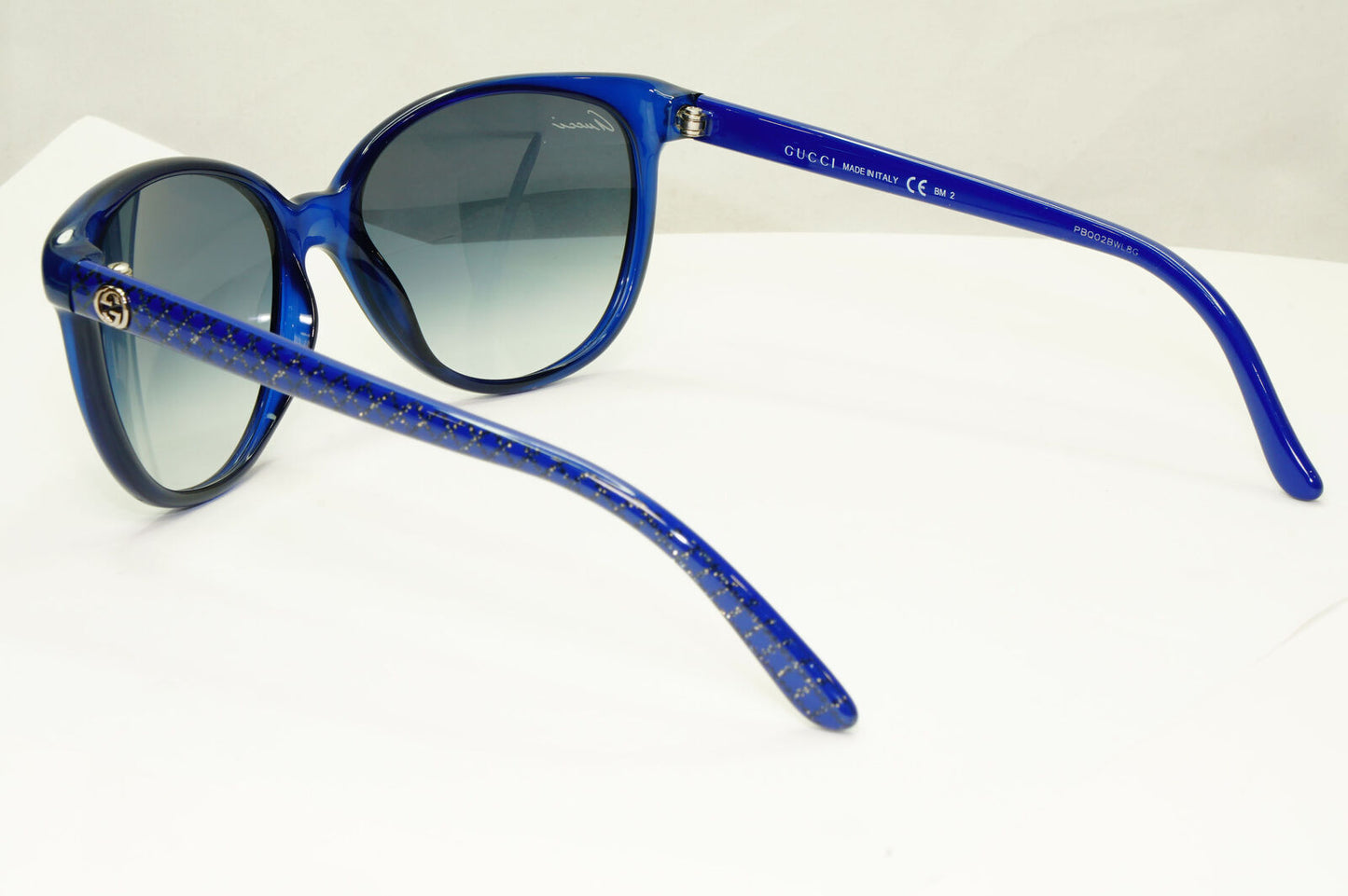 Gucci 2013 Sunglasses Blue Monogram Grey Smoke Gradient Square GG 3633/S DXRJJ