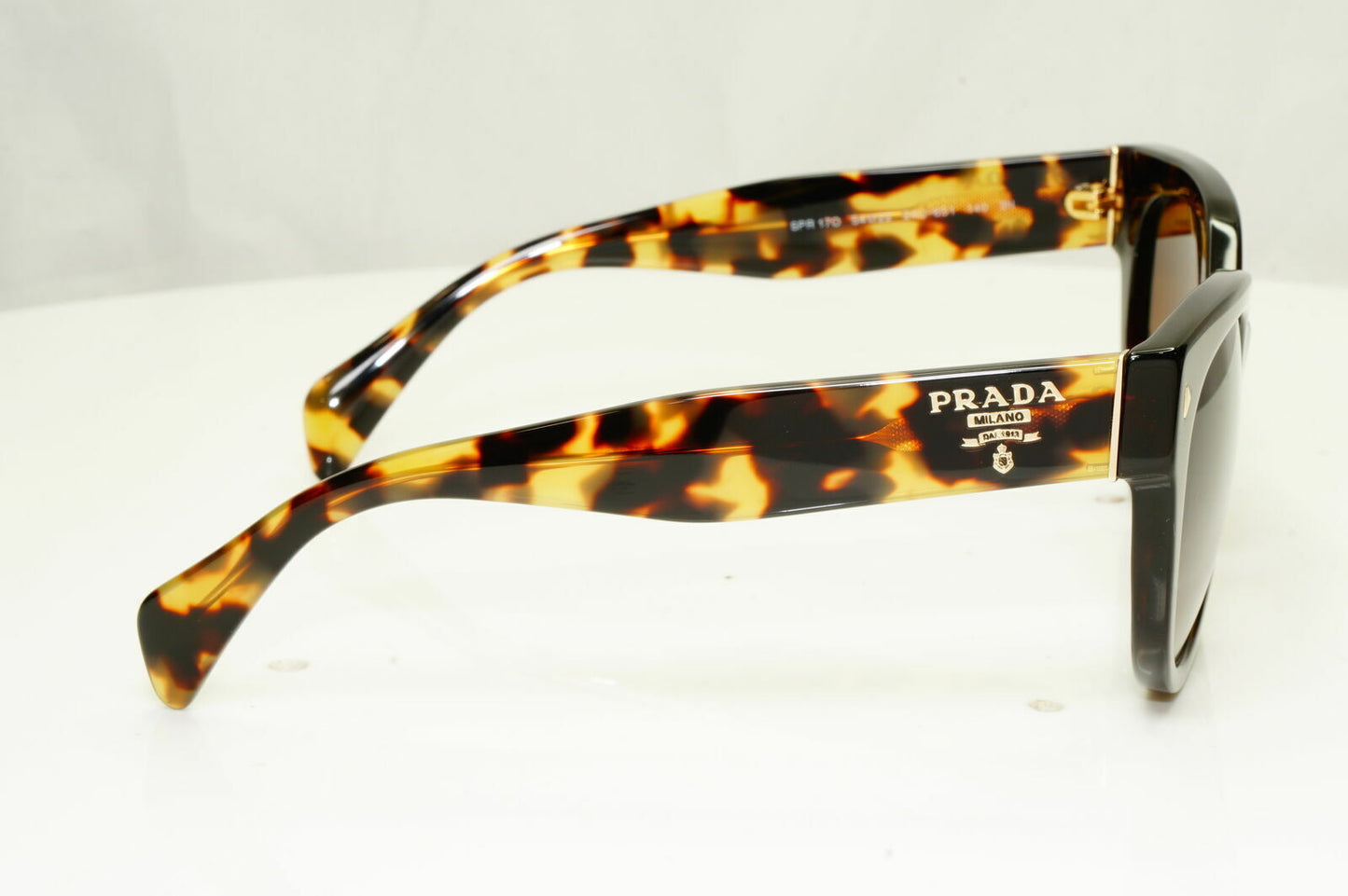 Prada Brown Tortoise Shell Sunglasses Womens Square Large SPR 17O Swing 2AU-6S1