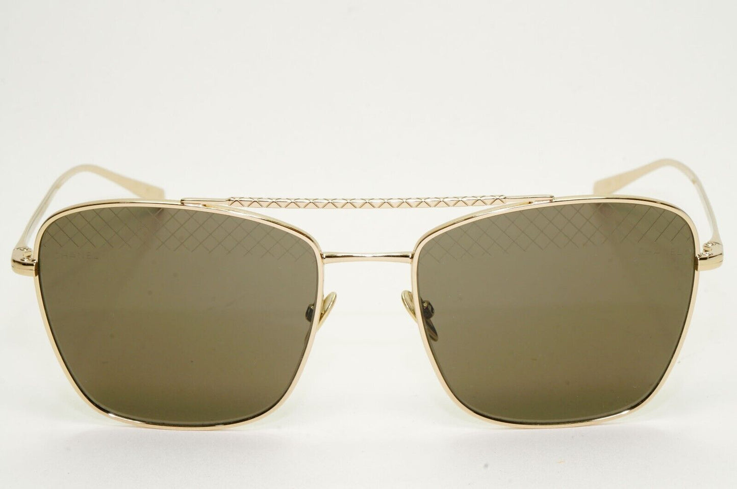 Chanel Sunglasses Gold Square Metal Navigator Pilot 4256 c.395/3 55mm