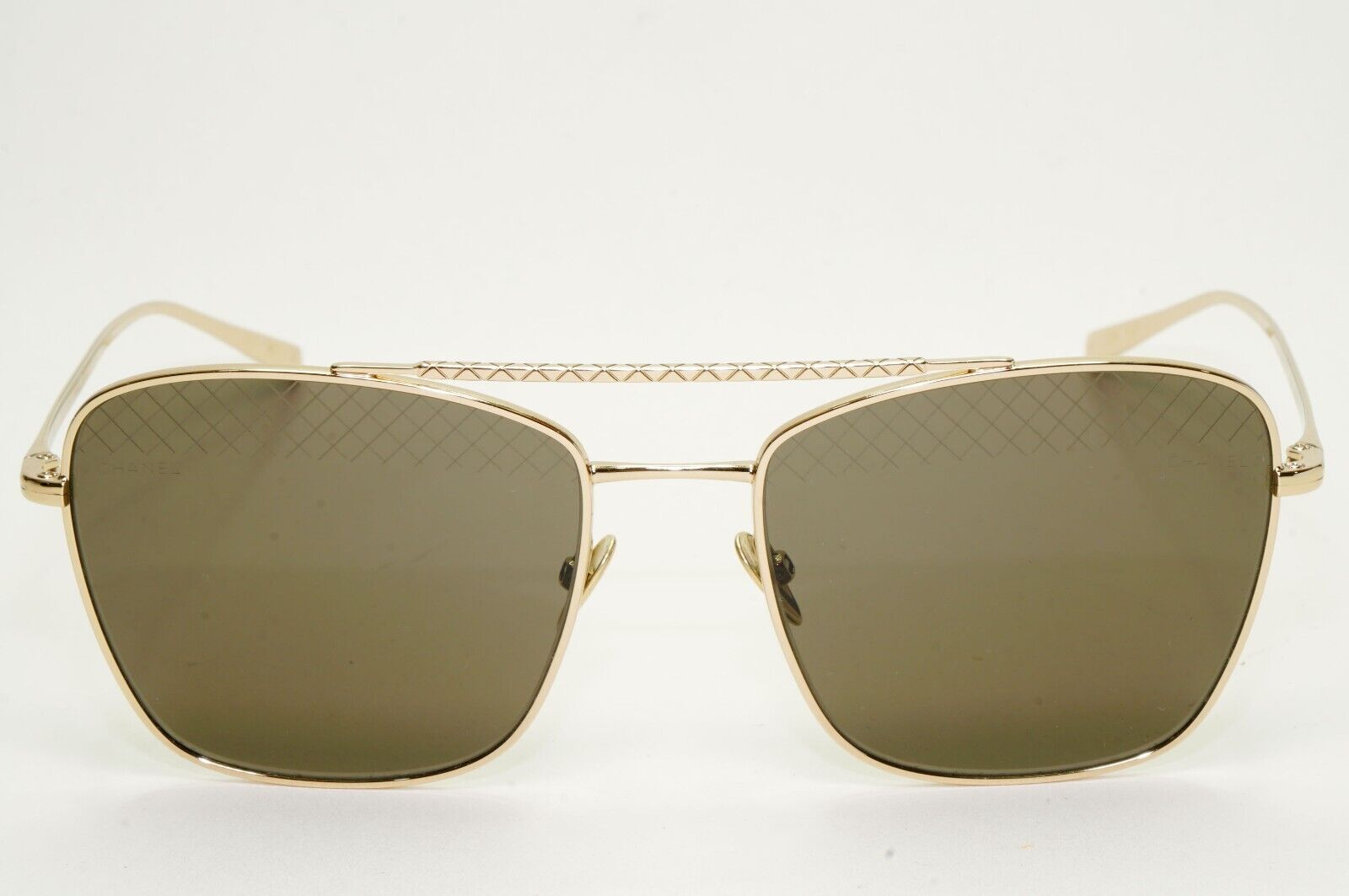Chanel Sunglasses Gold Square Metal Navigator Pilot 4256 c.395/3 55mm
