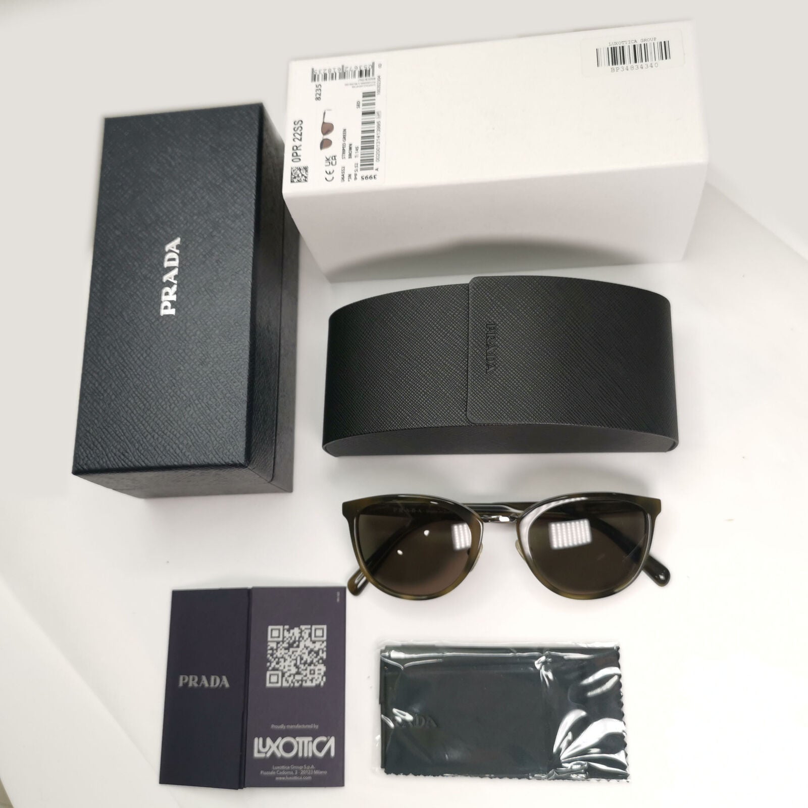 Prada Sunglasses Brown Green Dull Pale Square Tortoise PR22SS SPR 22S U6A-5S2