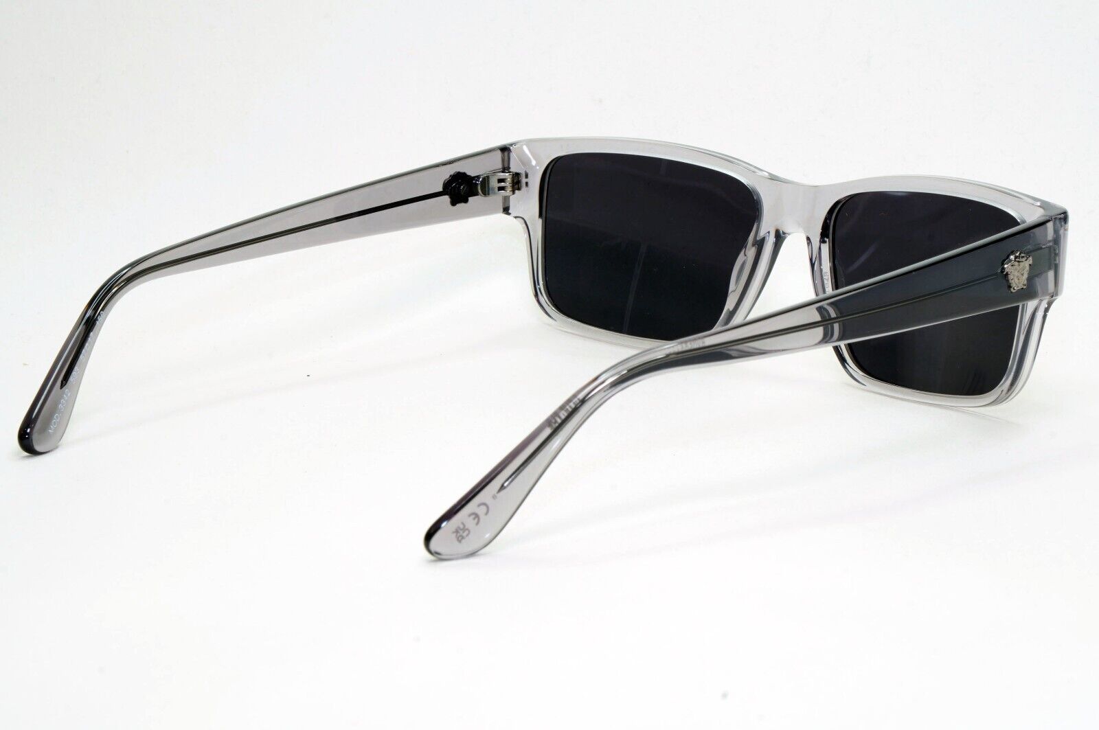 Versace Sunglasses Grey Transparent Black Square Medusa MOD 3342 593 57mm