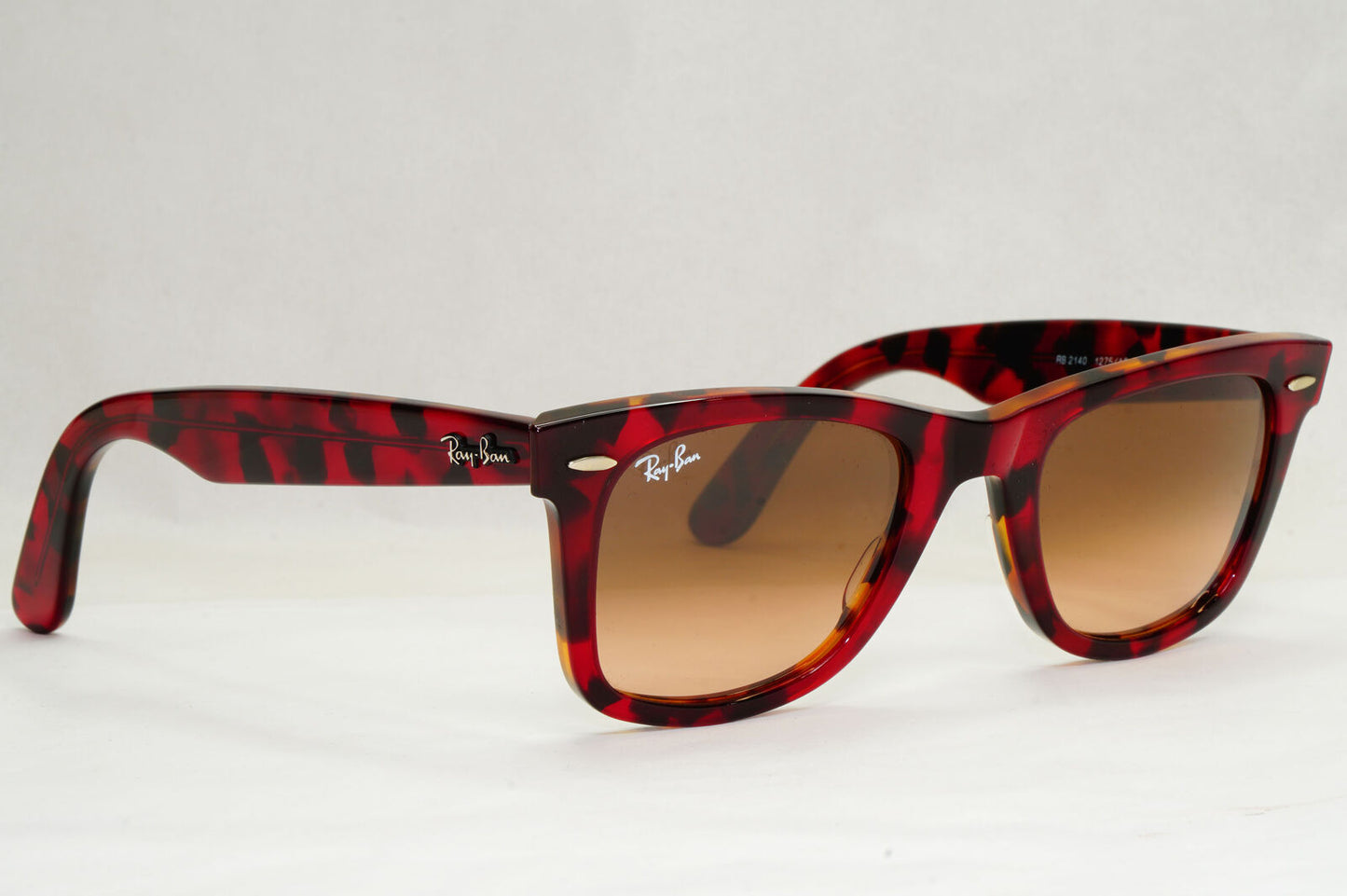 Ray-Ban Sunglasses Wayfarer Dark Red Havana Transparent Brown RB 2140 1275/A5
