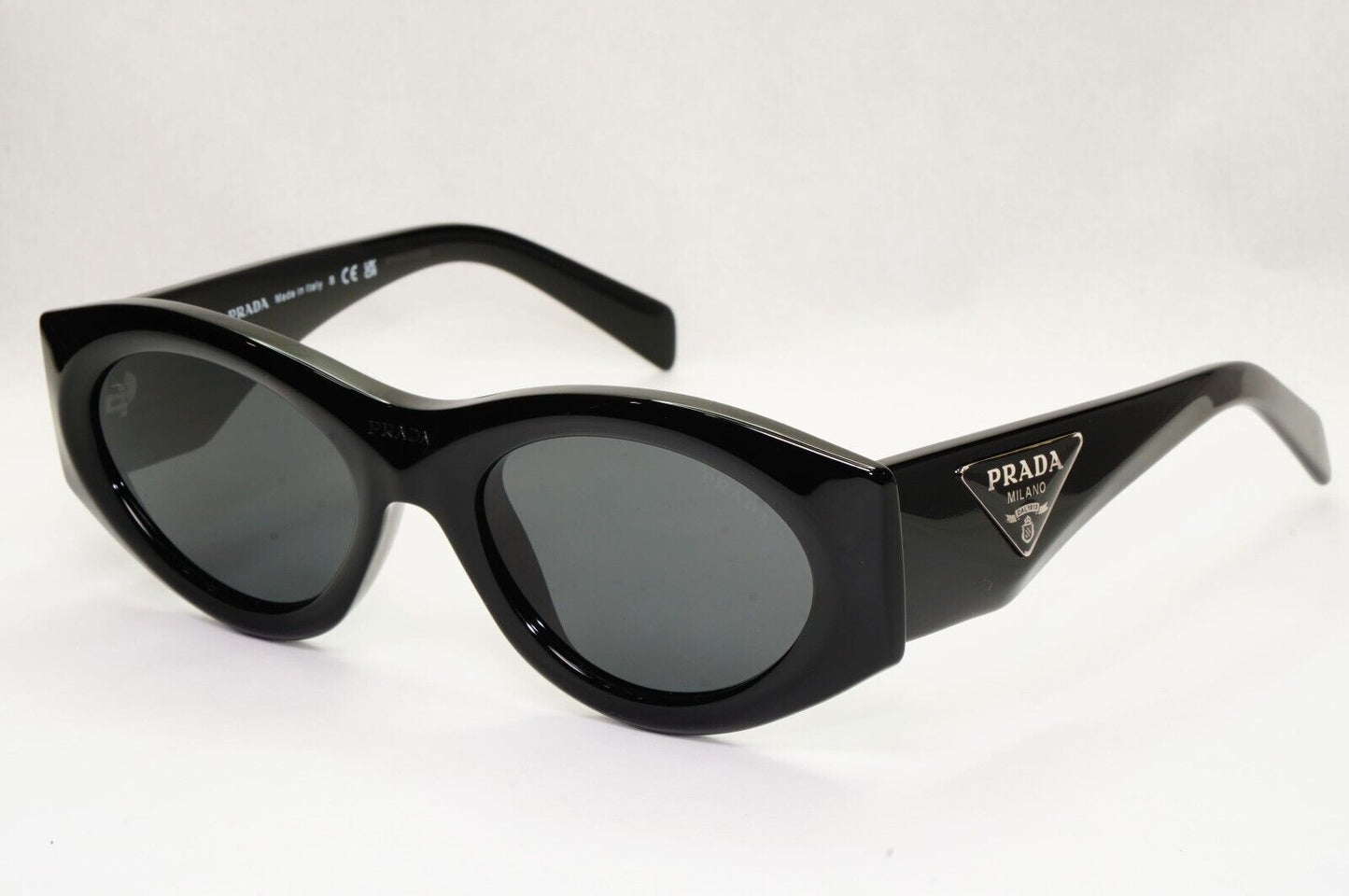 Prada Triangle Sunglasses Black Symbole Square PR20ZS SPR 20Z 1AB-5S0