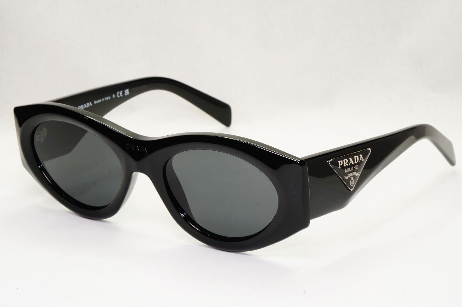 Prada Triangle Sunglasses Black Symbole Square PR20ZS SPR 20Z 1AB-5S0