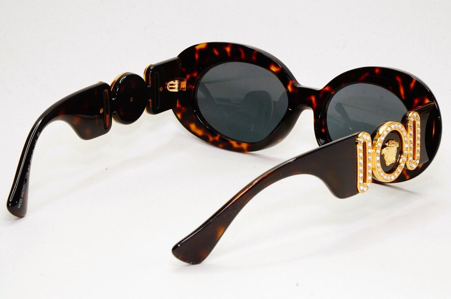 Versace Sunglasses Medusa Diamante Brown Gold Grey Oval MOD VE 4426BU 108/87