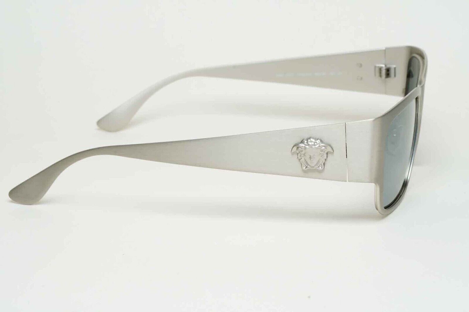 Versace Sunglasses Silver Medusa Square Brushed Metal MOD VE 2262 1266/6G 56mm