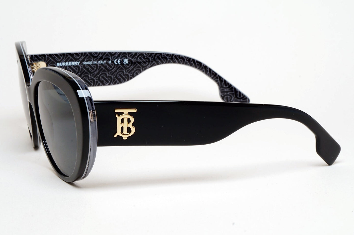 Burberry Sunglasses Black Gold TB Print Crystal BE 4298 Rose 3977/87 54mm