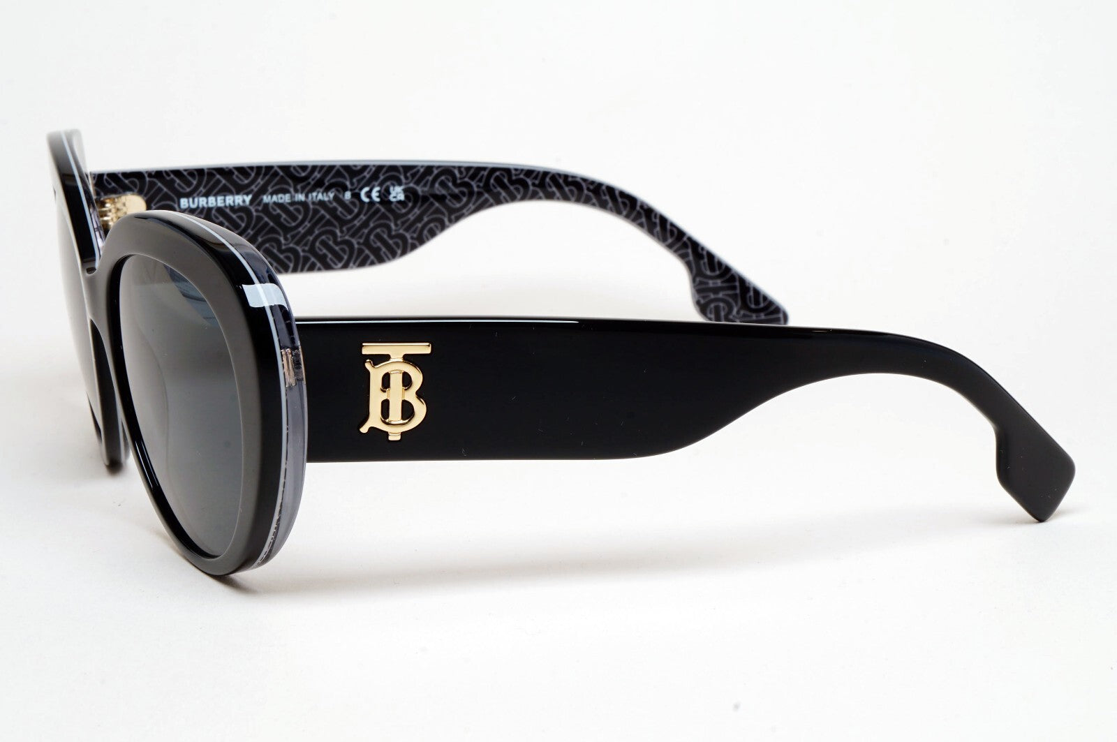 Burberry Sunglasses Black Gold TB Print Crystal BE 4298 Rose 3977/87 54mm
