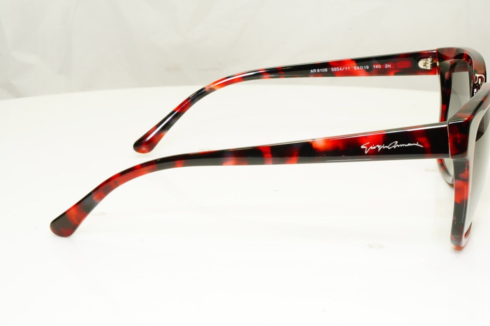 Giorgio Armani Sunglasses Black Red Marble Grey Square AR 8106 5654/11 110823