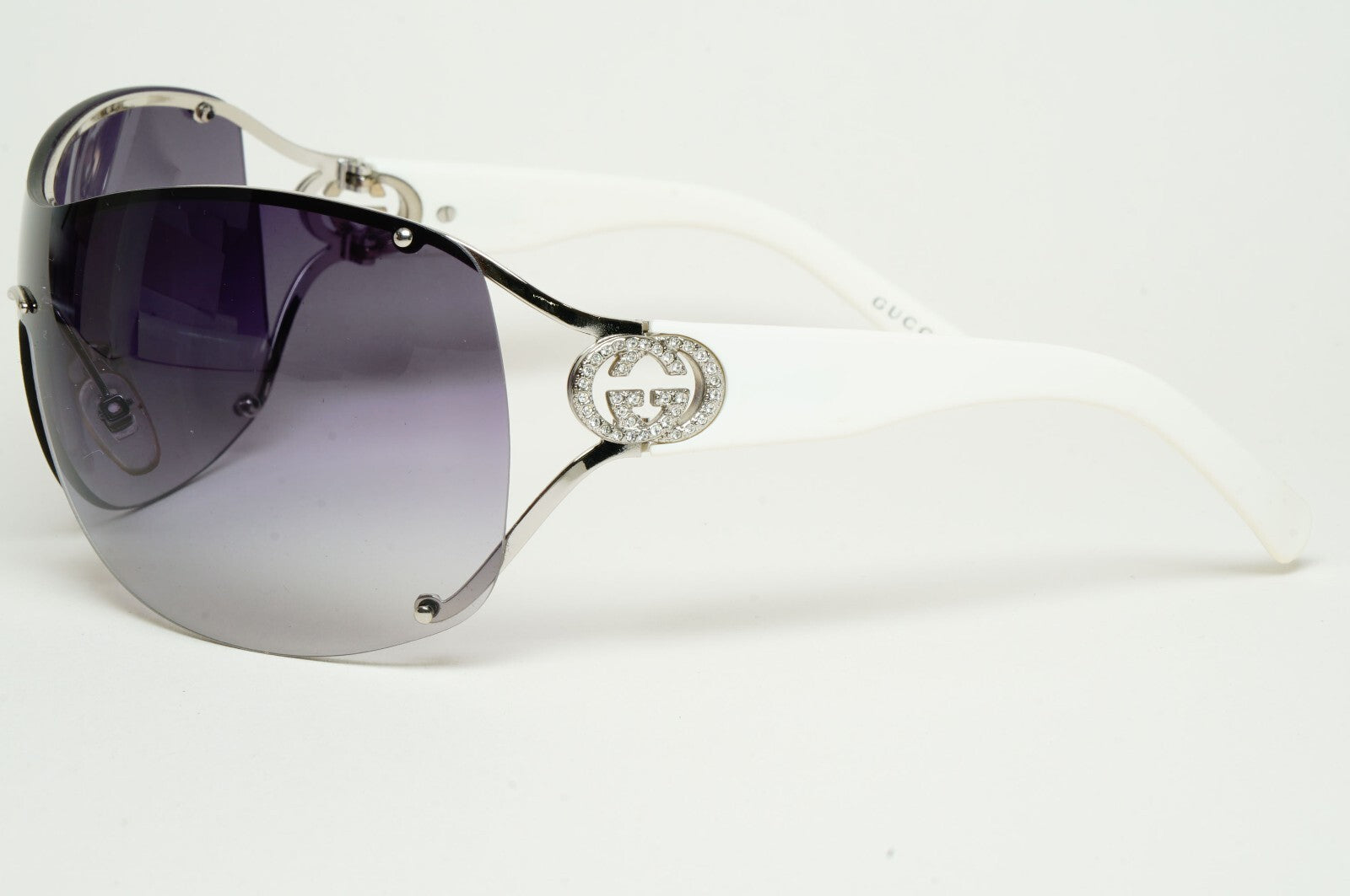 Gucci Sunglasses 2006 Vintage Shield Wrap Grey White GG 2808/S 010KJ 070325