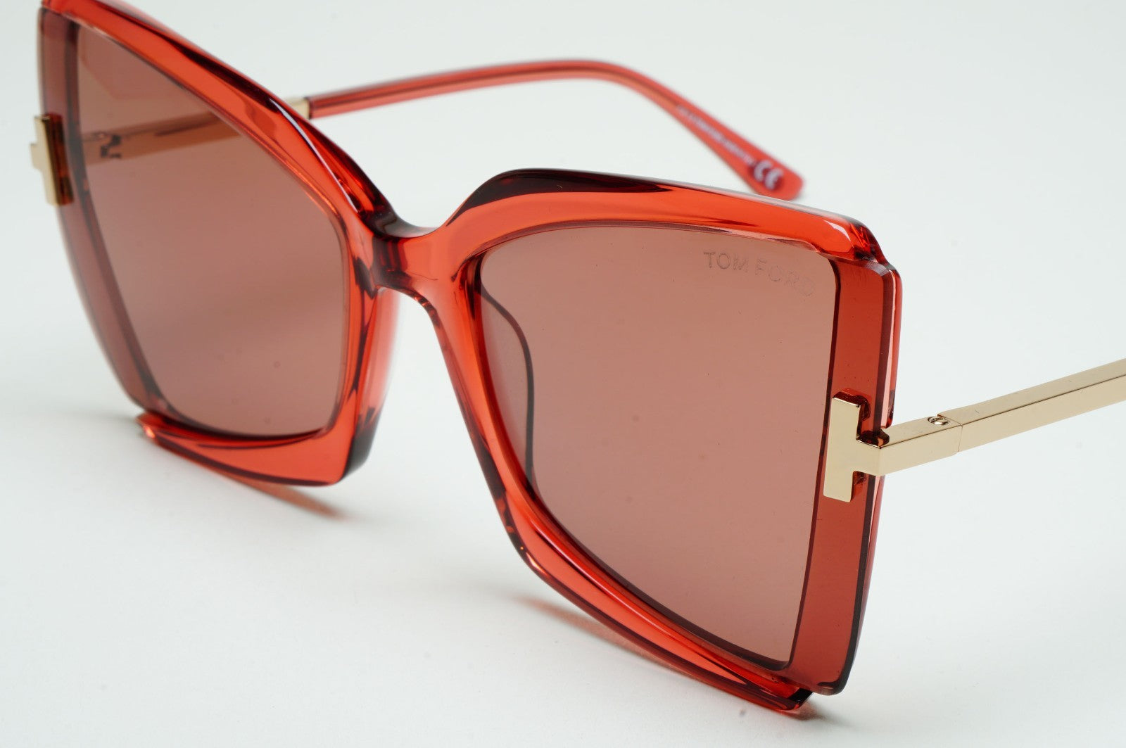 Tom Ford Sunglasses Gia Burgundy Transparent Brown Pink Square FT0766 TF 766 72Y