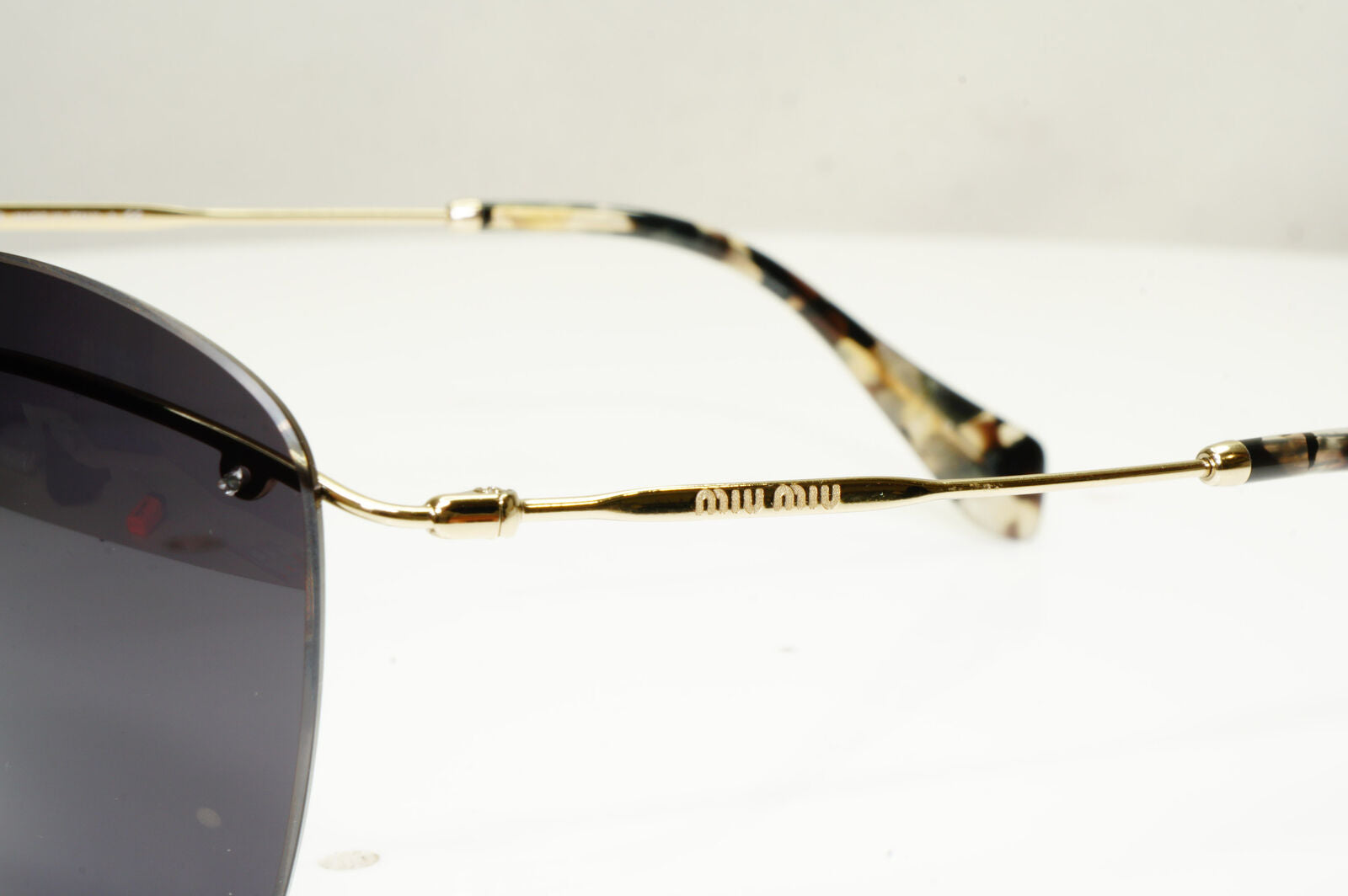 Authentic MIU MIU Womens Vintage Sunglasses Gold Rimless SMU 54P ZVN-3A2 30363