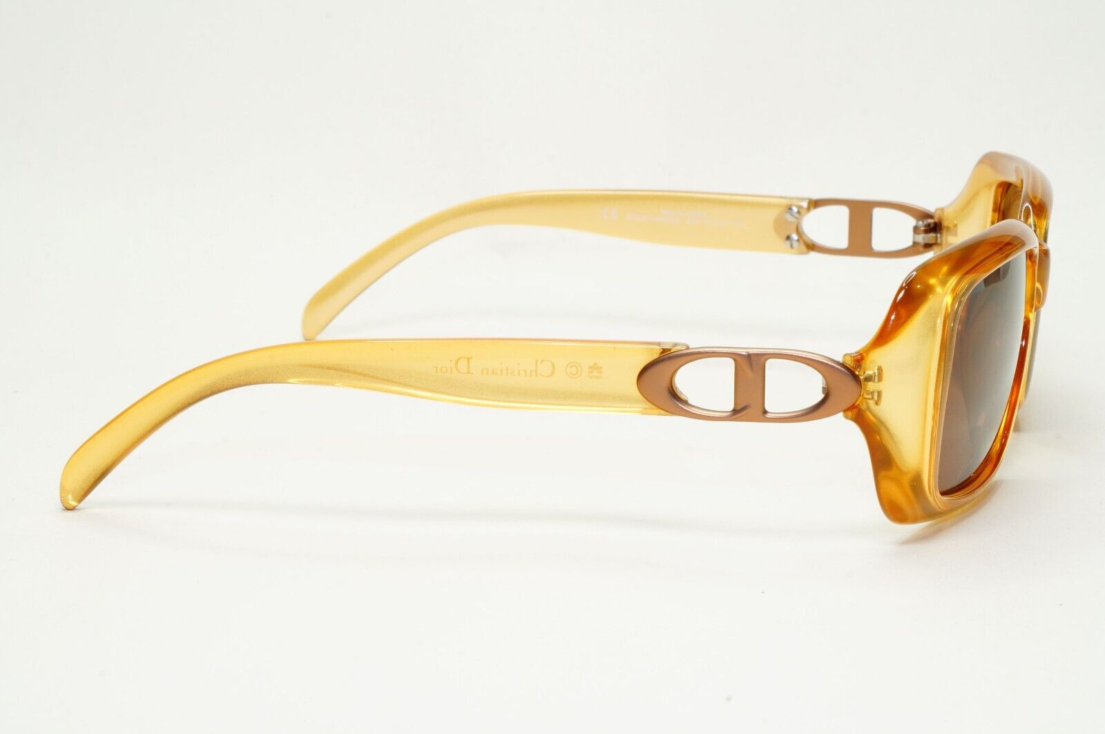 Dior Sunglasses 1999 Vintage Brown Honey Transparent Cour Carree 46P 51mm 151024