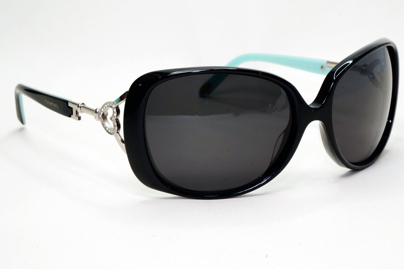 Tiffany & Co Sunglasses Crystal Keys Black Silver Large TF 4055-B 8001/4L 131024