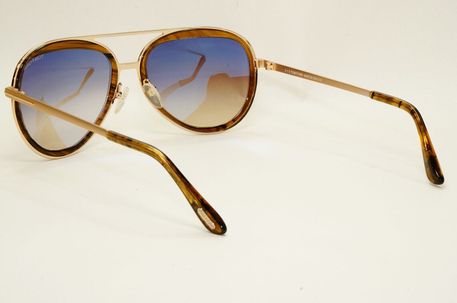 Tom Ford Sunglasses Andy Gold Brown Gradient Pilot FT0468 TF 468 41K 58mm