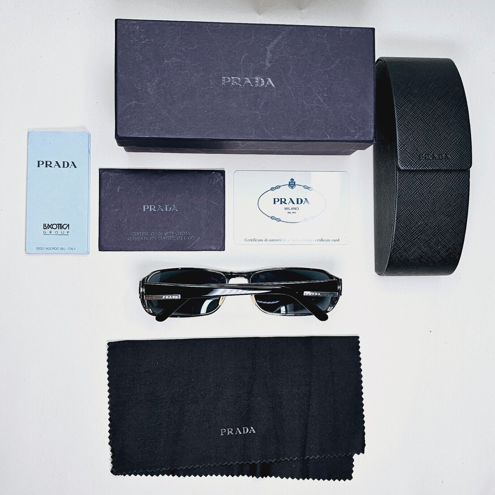 Prada Sunglasses 2006 Vintage Black Gunmetal Grey PR52FS SPR 52F 5AV-1A1 311024
