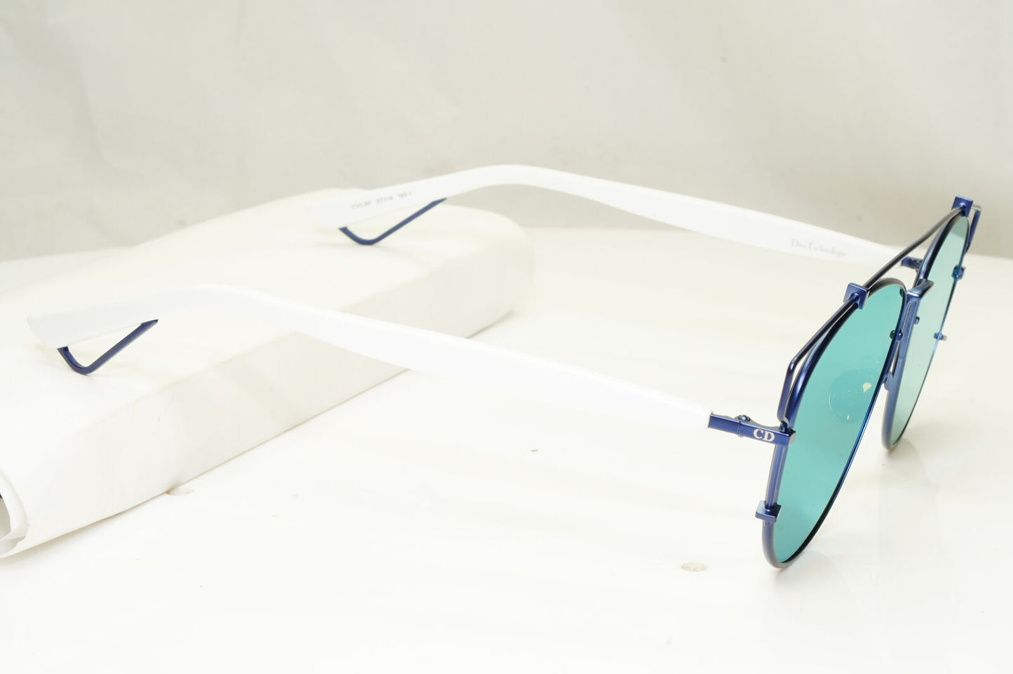 Authentic Dior Womens Sunglasses Flat Green Blue White Mirror Technologic TVCAF