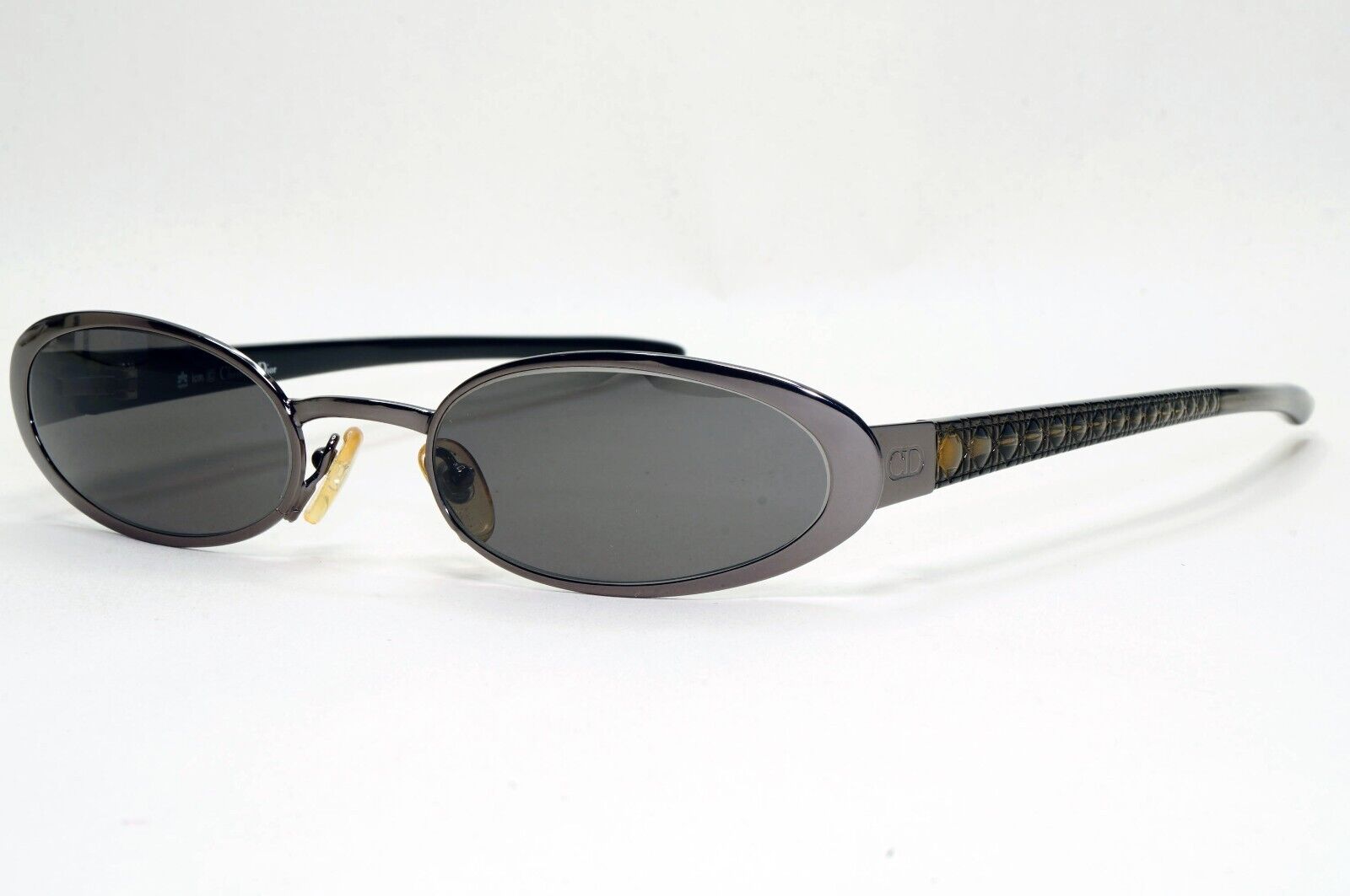 Dior Sunglasses 2002 Vintage Oval Grey Olive Gunmetal Casting 20Z Small 141024