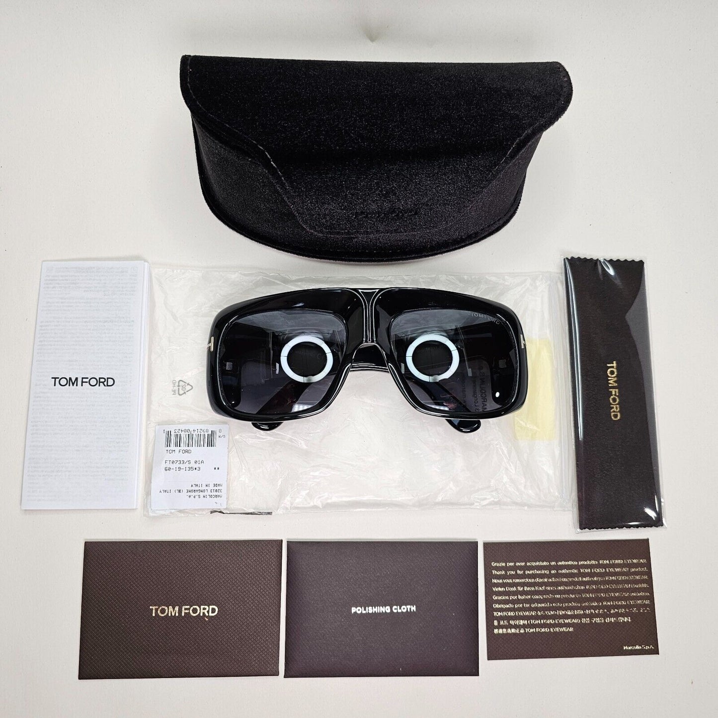 Tom Ford Sunglasses Gino Black Grey Square Oversized Large Heavy TF 733 01A