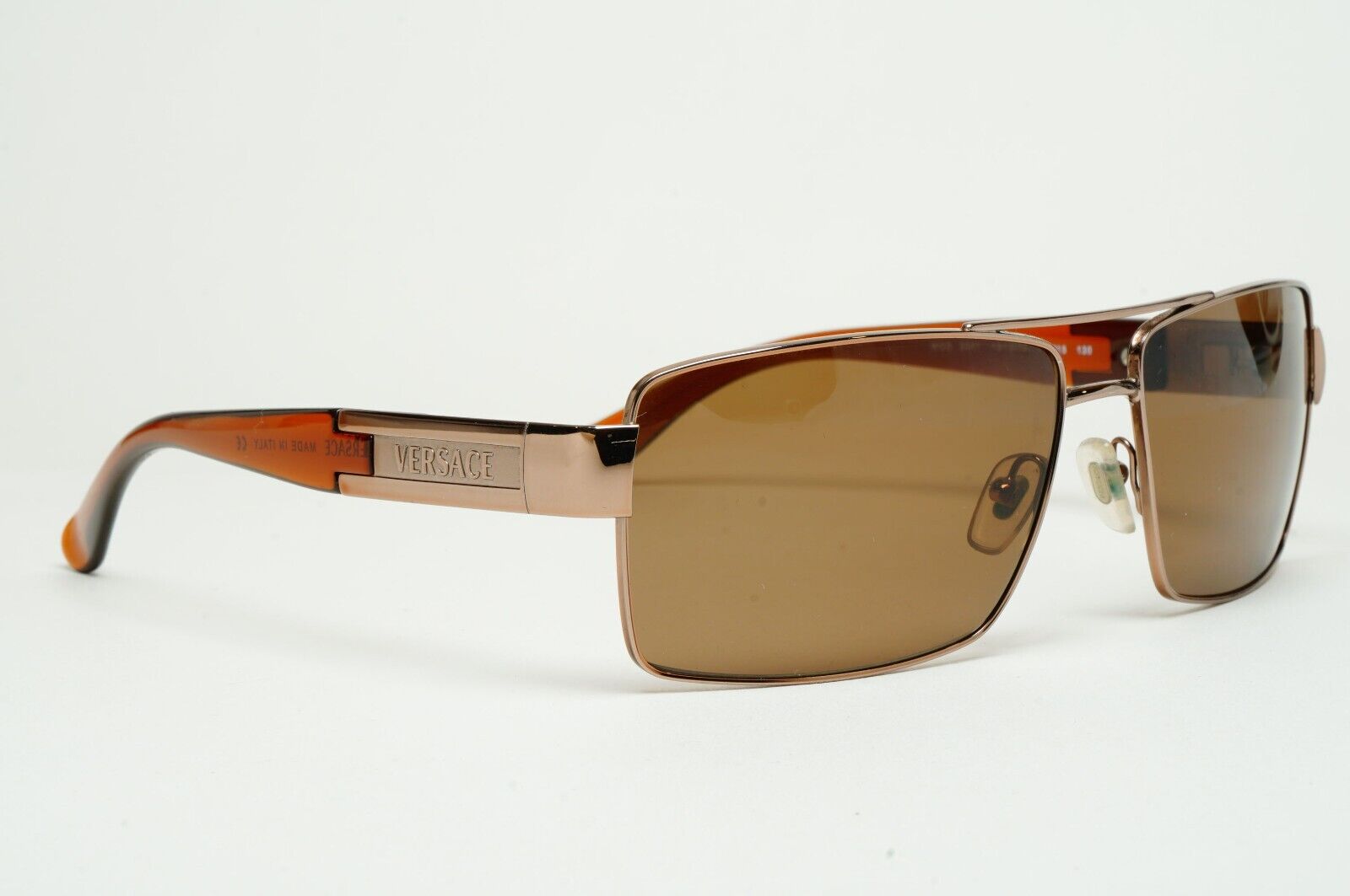 Versace Sunglasses 2005 Vintage Brown Square Navigator MOD 2041 1013/13 050225