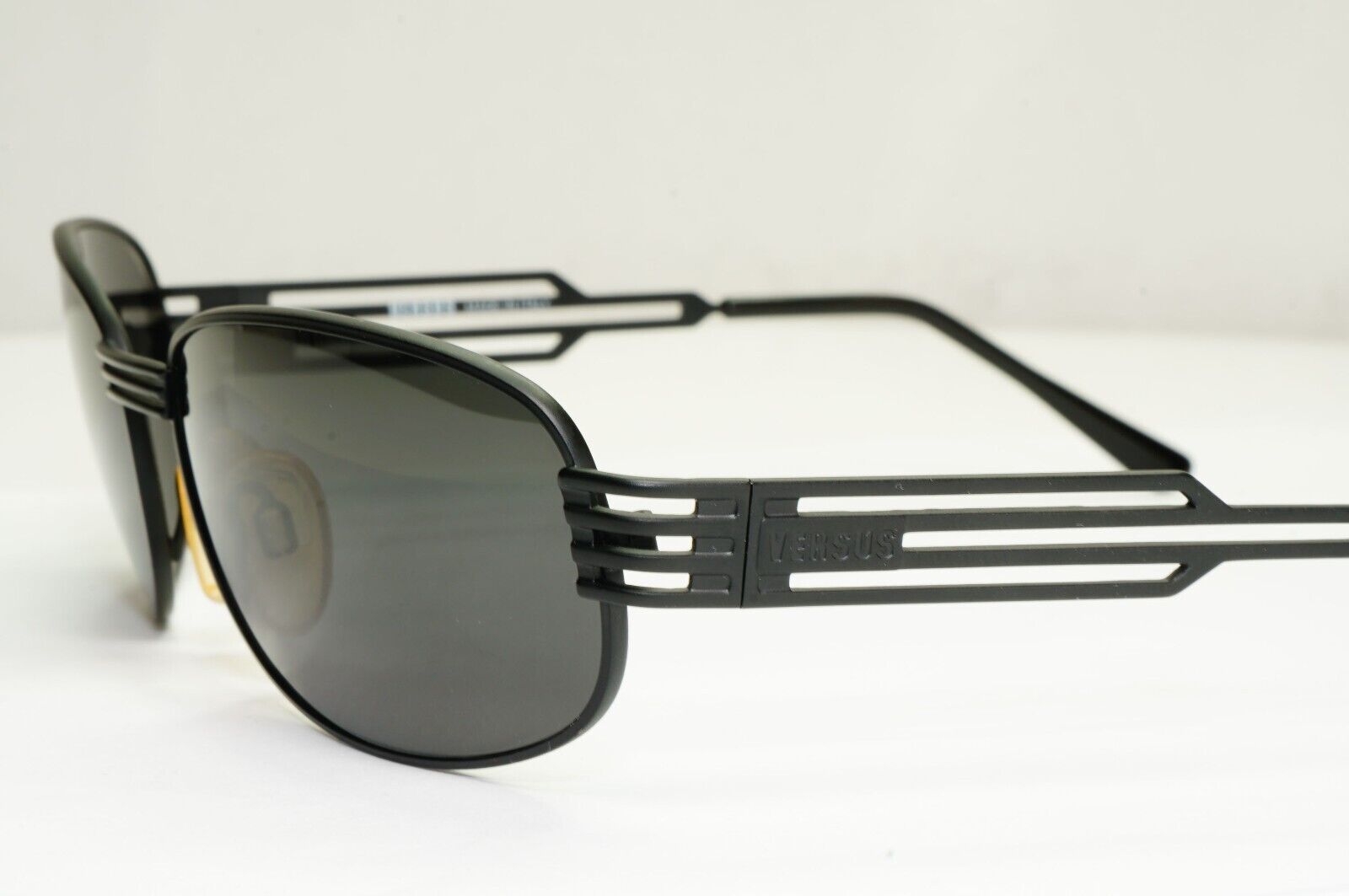 Versus 1996 by Gianni Versace Vintage Matte Black Sunglasses MOD F36 COL 028