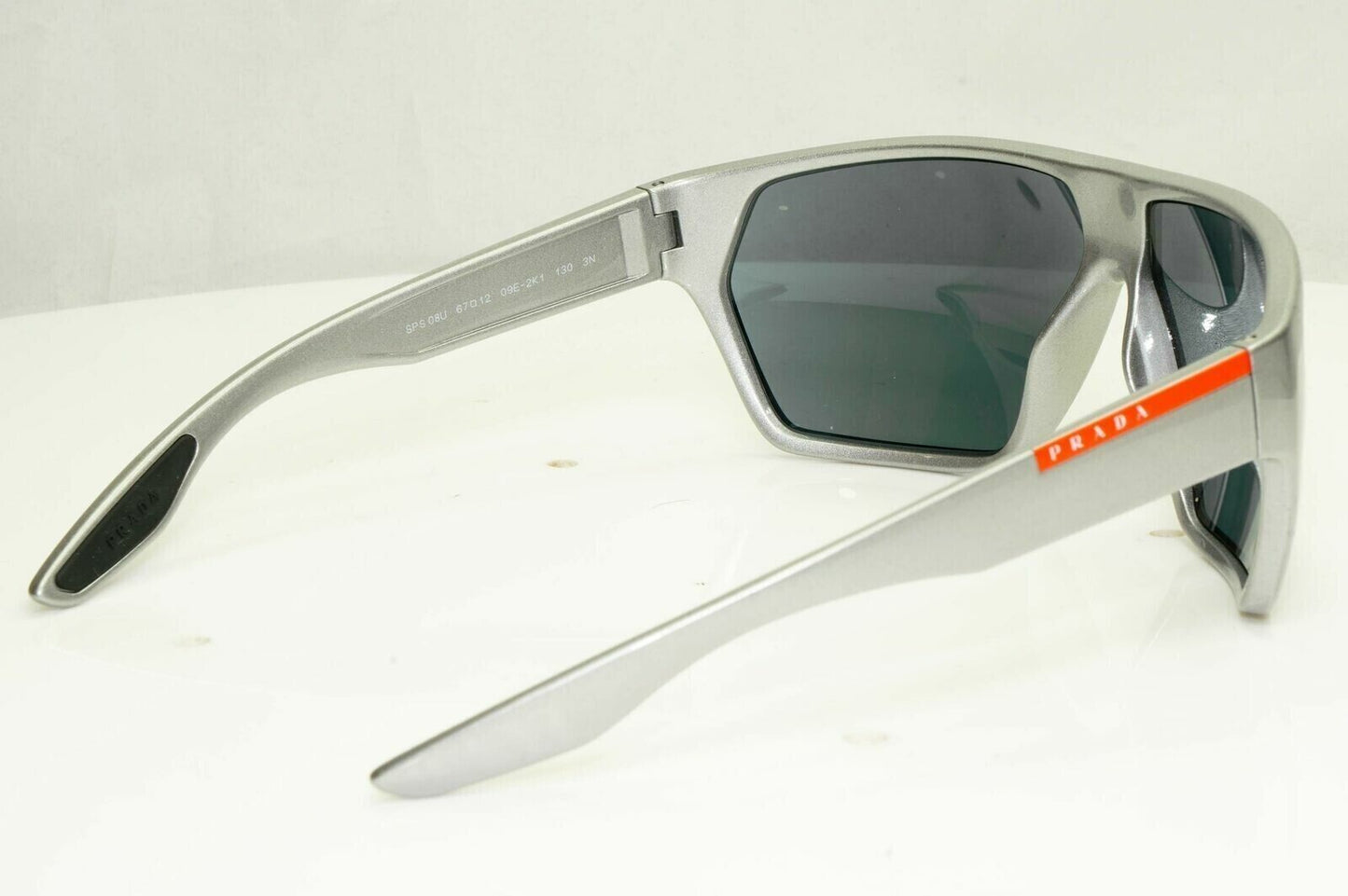 Prada Grey Metallic Black Large Mens Sunglasses SPS 08U 09E-2K1 Red [a] 39033