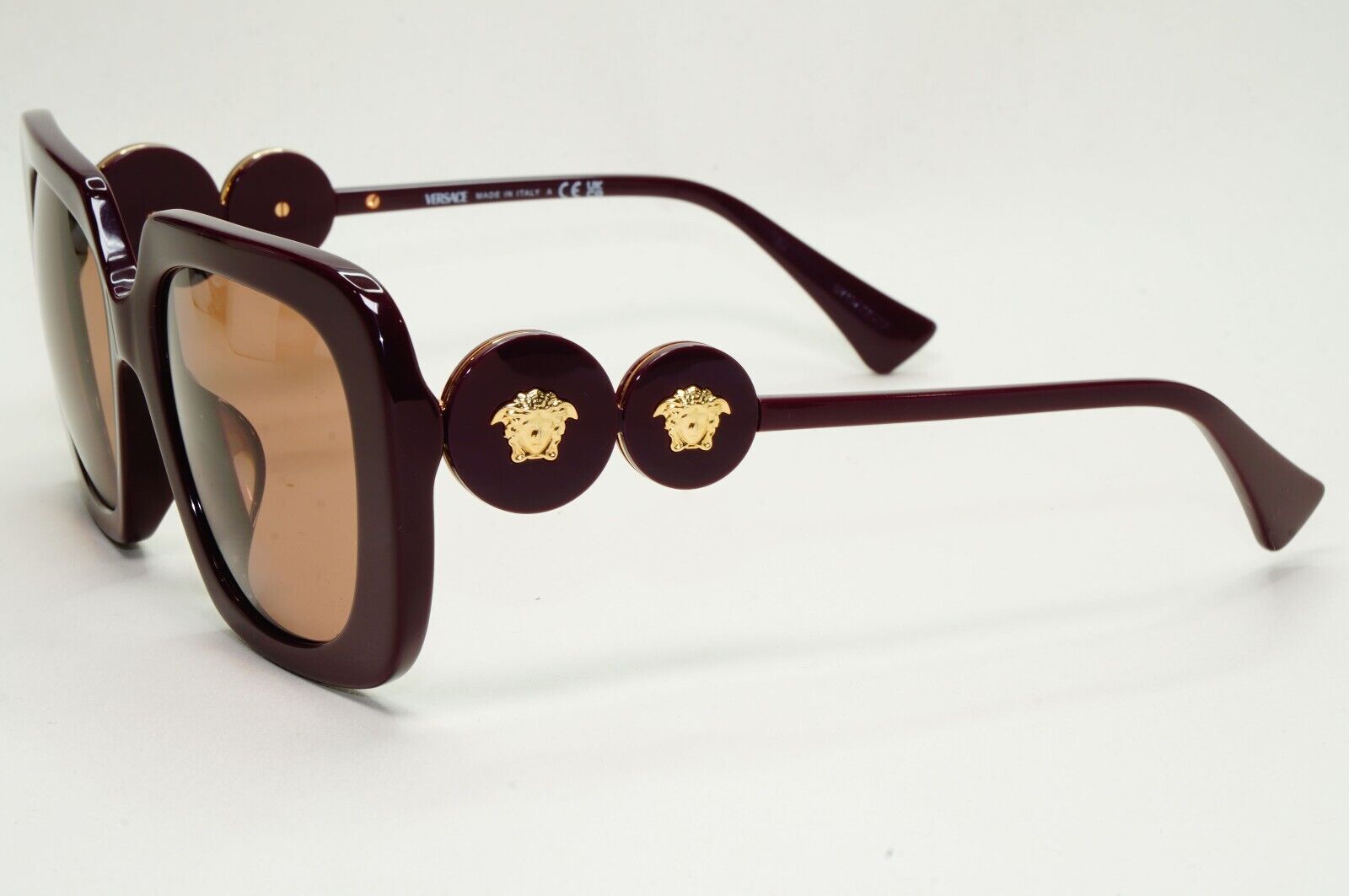 Versace Sunglasses Bordeaux Red Brown Gold Square Medusa MOD VE 4434-F 5382/73