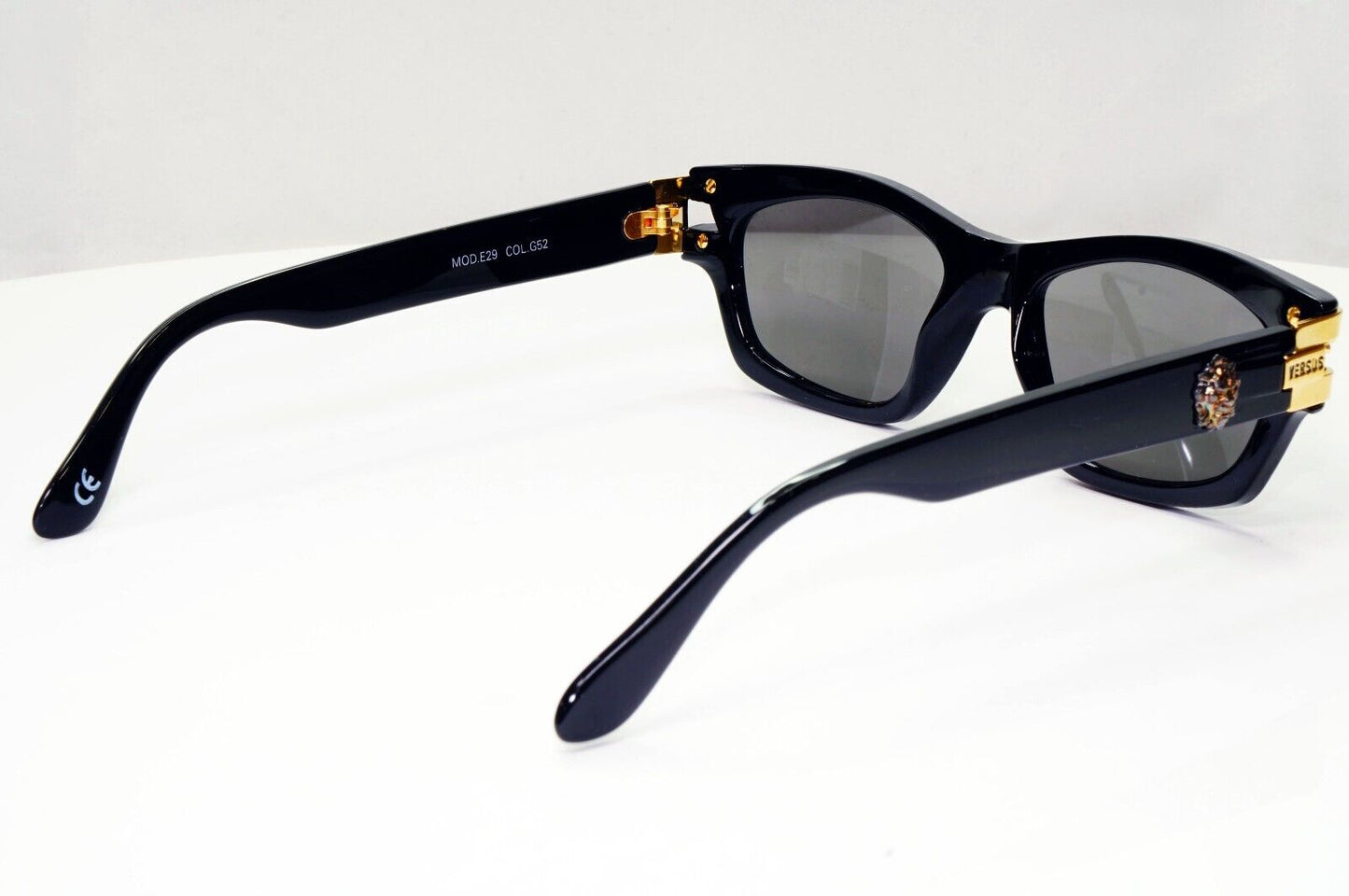 Versus by Gianni Versace 1996 Sunglasses Gold Silver Lion Black MOD E29 COL G52