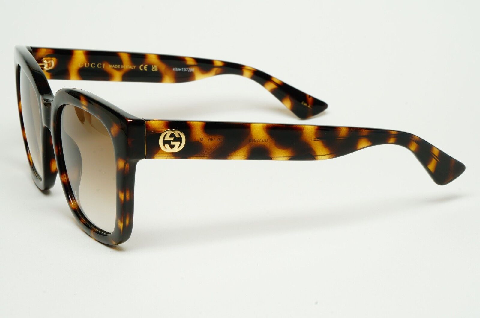 Gucci Sunglasses 2023 Brown Tortoise Square Gold GG1338S 003 54mm 110225