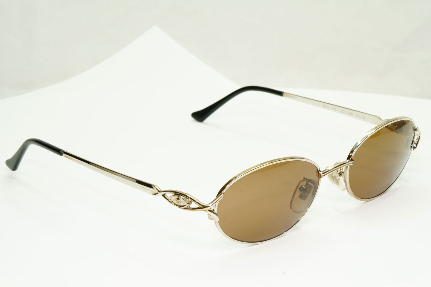 Gianni Versace 1995 Sunglasses Vintage Silver Brown Oval MOD H41 COL 26M