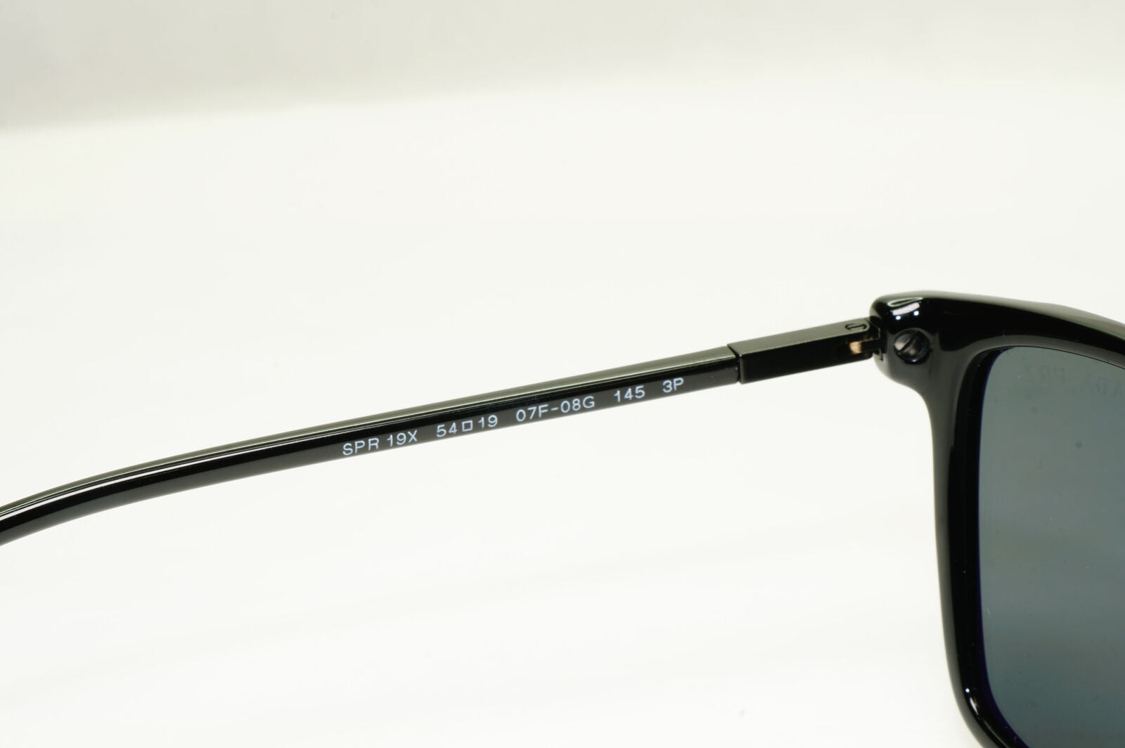 Prada Sunglasses Polarized Glass Lens Black Square Grey PR19XS SPR 19X 07F-08G