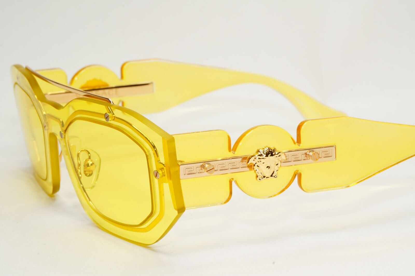 Versace Sunglasses Yellow Transparent Gold Medusa MOD VE 2235 1002/85 51mm
