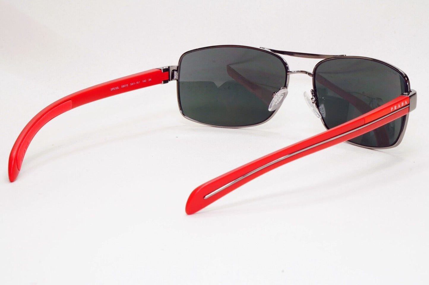 Prada Sunglasses 2010 Vintage Gunmetal Red Grey PS50LS SPS 50L 5AV-1A1 151024