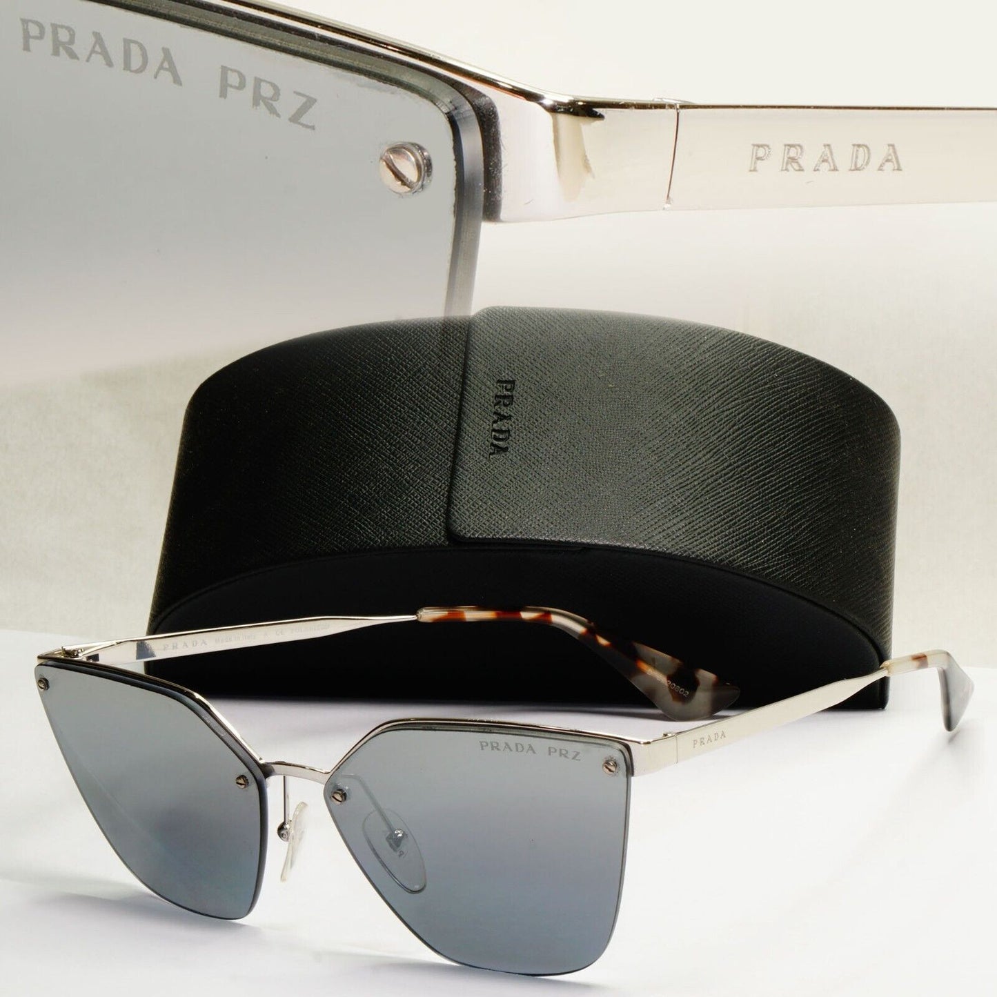 Prada Sunglasses Polarized Mirror Silver Cinema PR68TS SPR 68T 1BC-2F2 270324